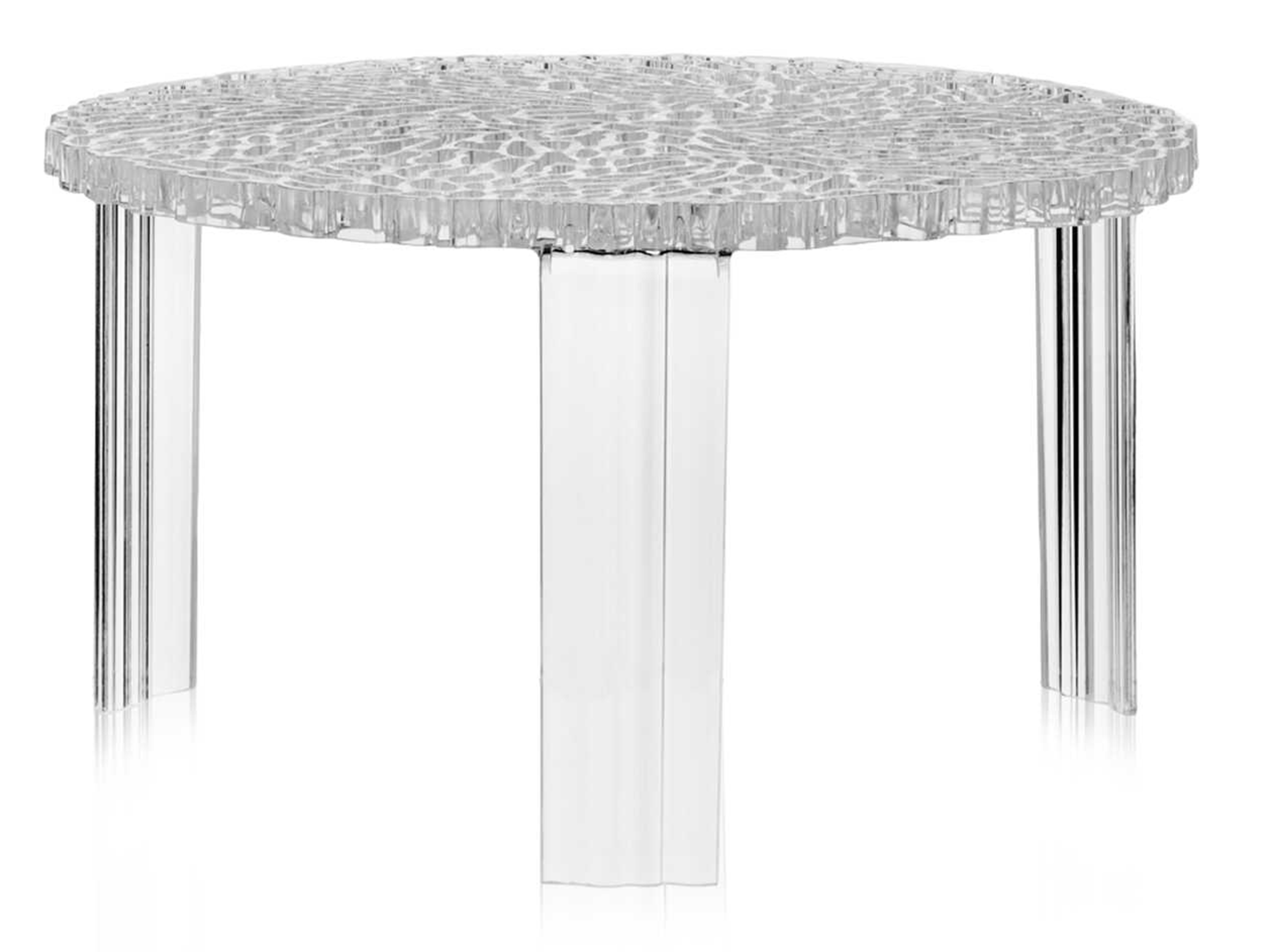 Kartell Outdoor Ttable Transparent Crystal Resin 11'' High Round