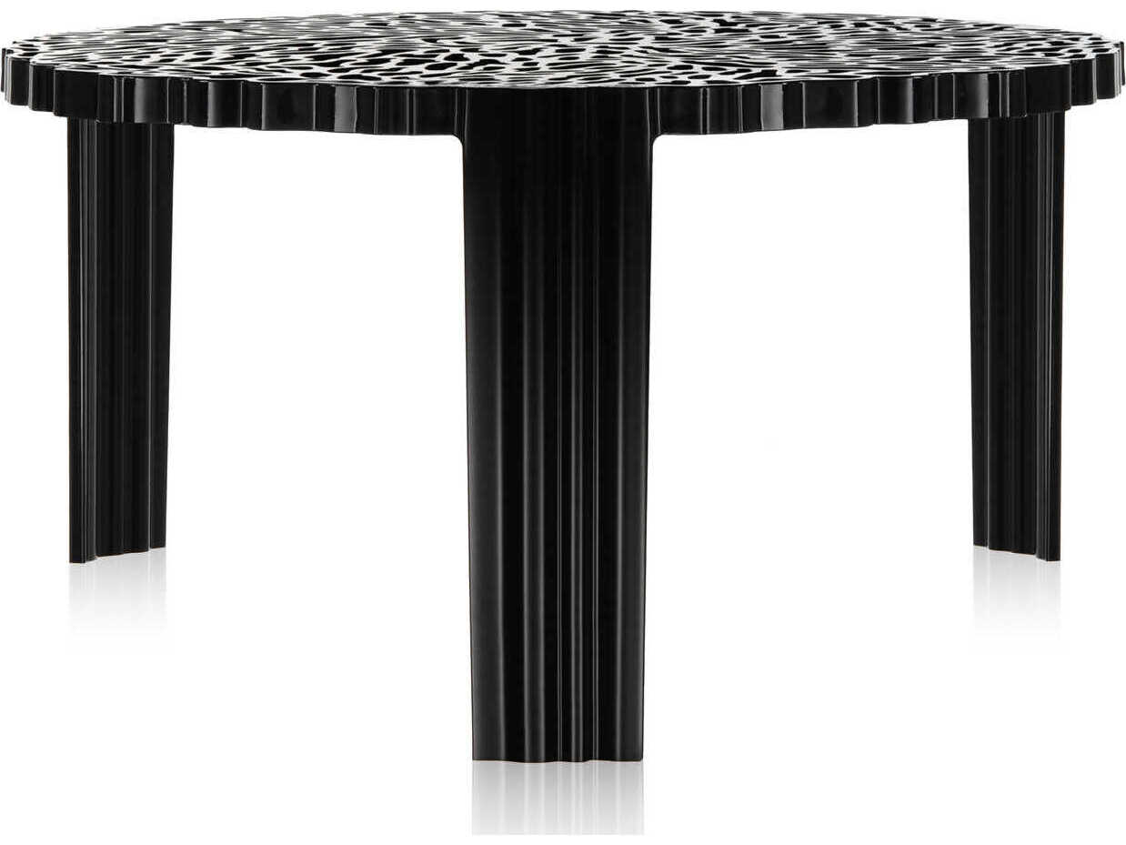 Kartell Outdoor Ttable Opaque Black Resin 11'' High Round Coffee Table