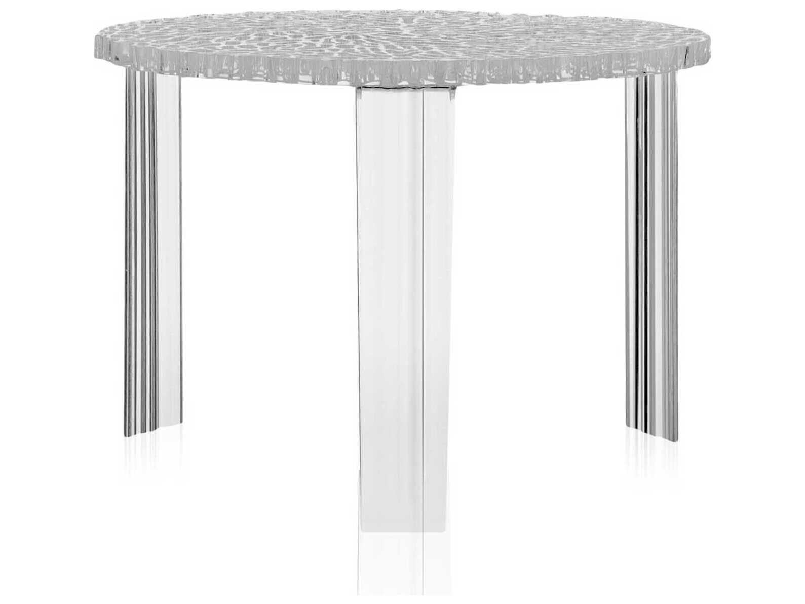Kartell Outdoor Ttable Transparent Crystal Resin 14'' High Round