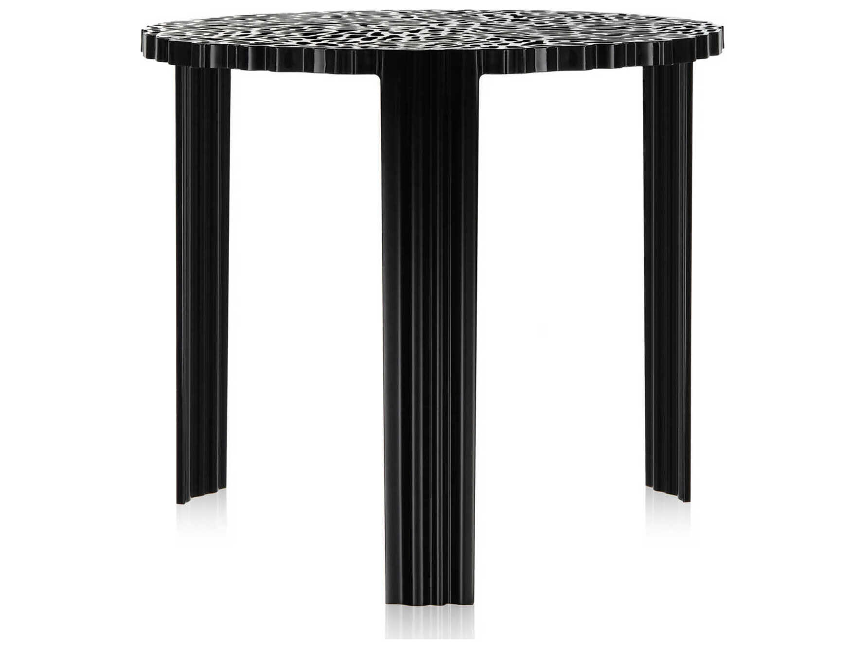 Kartell Outdoor Ttable Opaque Black Resin 17'' High Round End Table