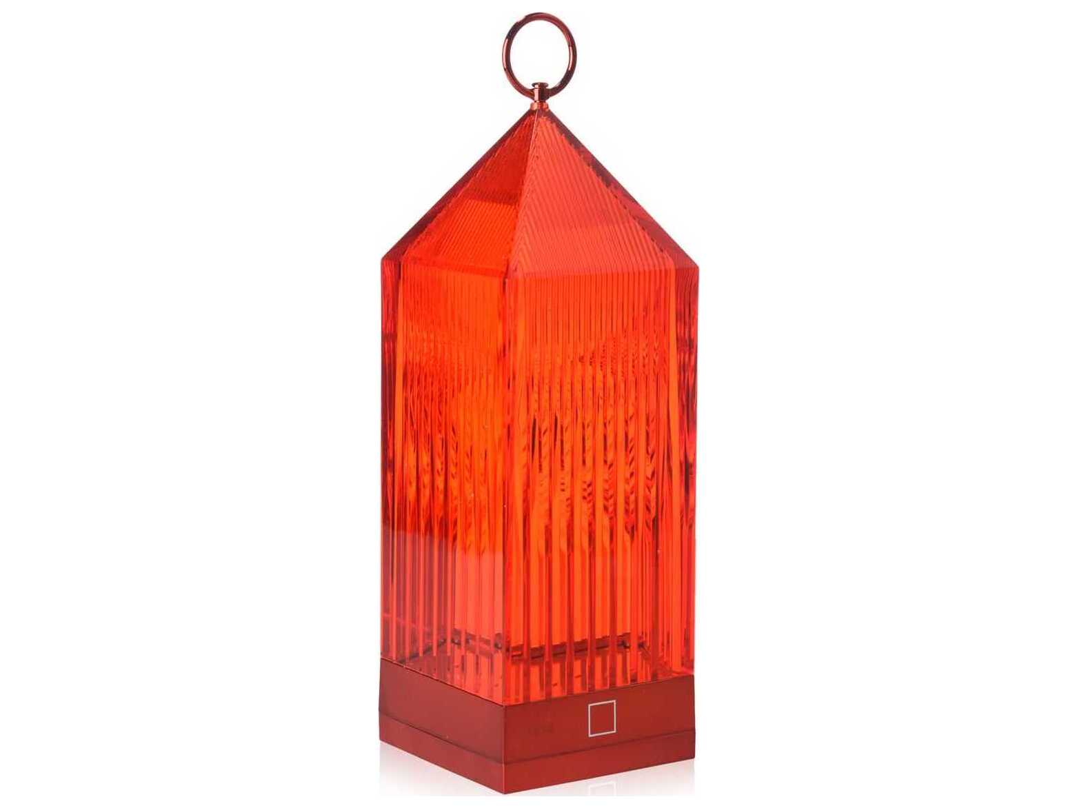 Kartell Outdoor Lantern Red Portable Lamp with Dimmer KAO9335RO