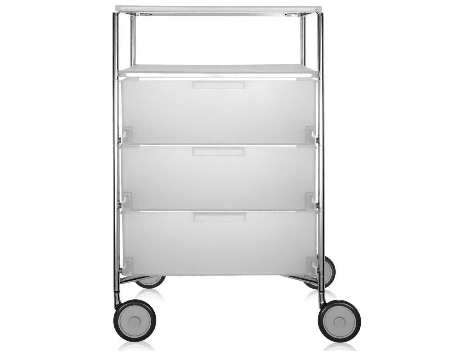 Kartell Mobil Ice ThreeDrawer File with Wheels KAR2020L1