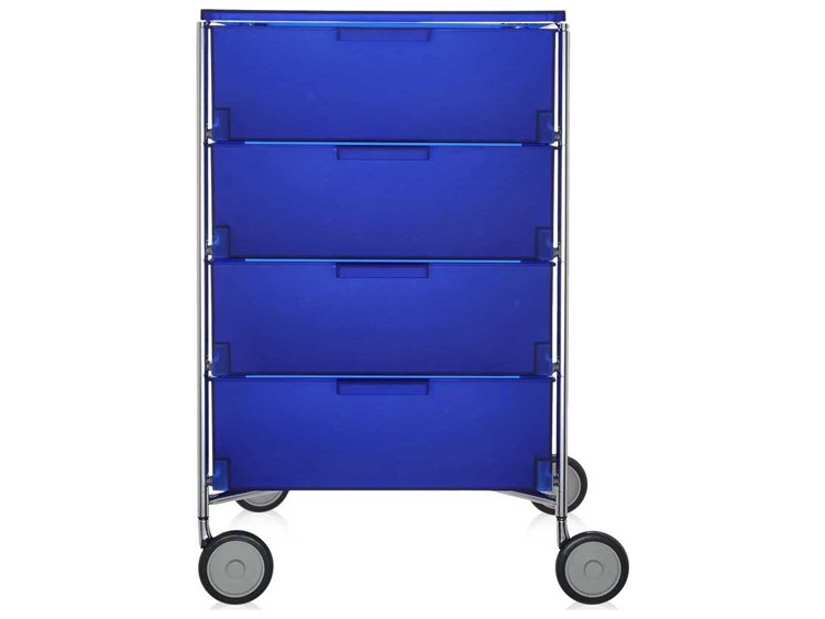 Kartell Mobil Blue FourDrawer File with Wheels KAR2024L2