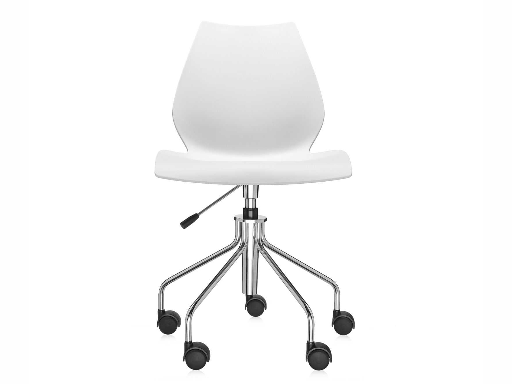 Kartell Maui Zinc White Seat & Chrome Legs Computer Chair KAR28782M