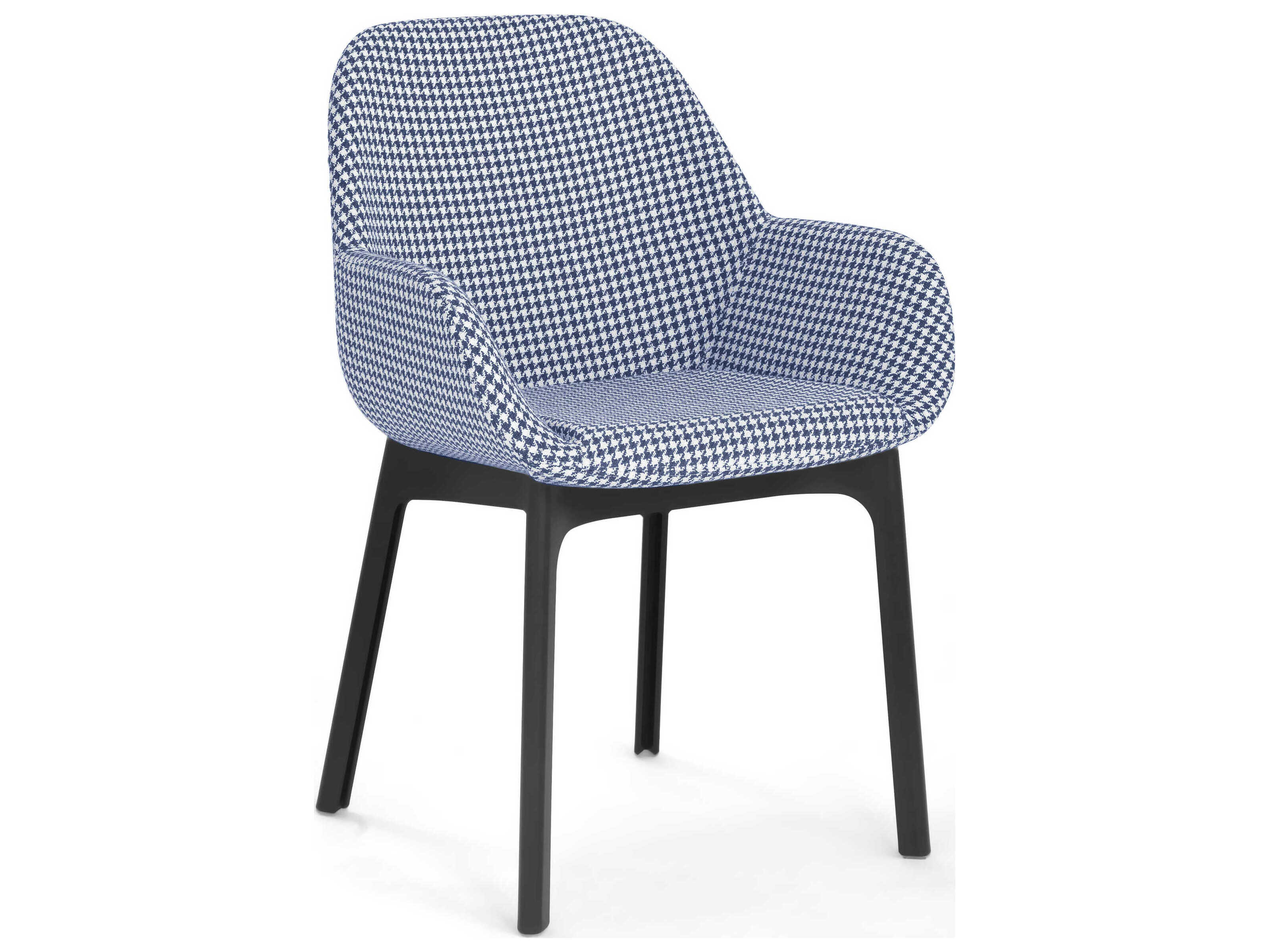 Kartell Clap Blue Poule / Black Arm Dining Chair KAR4182NE