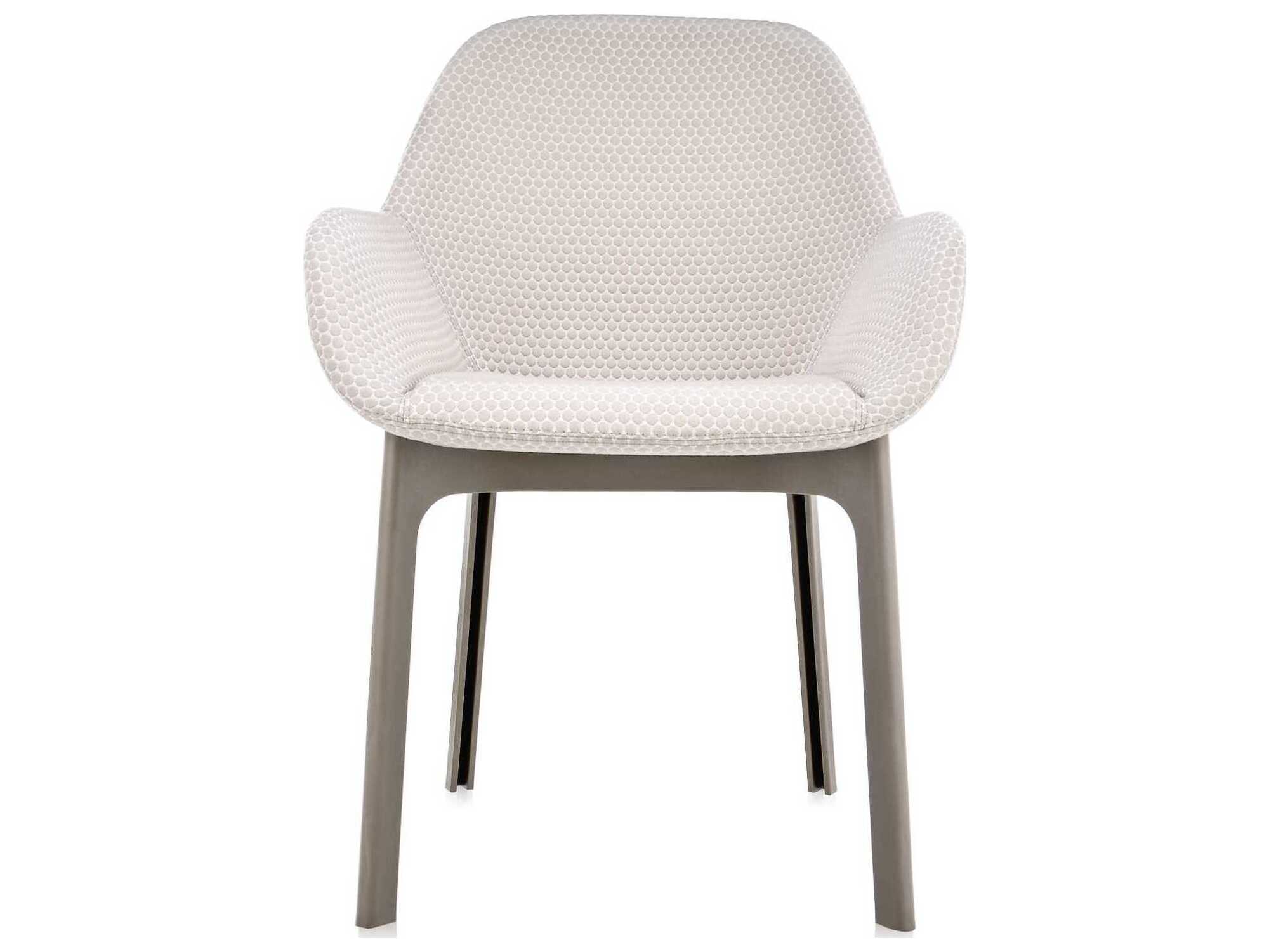 Kartell Clap Beige Fabric Upholstered Arm Dining Chair KAR4182T5