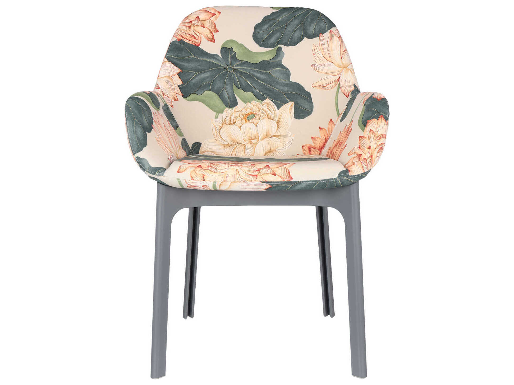 Kartell Clap Green Fabric Upholstered Arm Dining Chair KAR4184GK