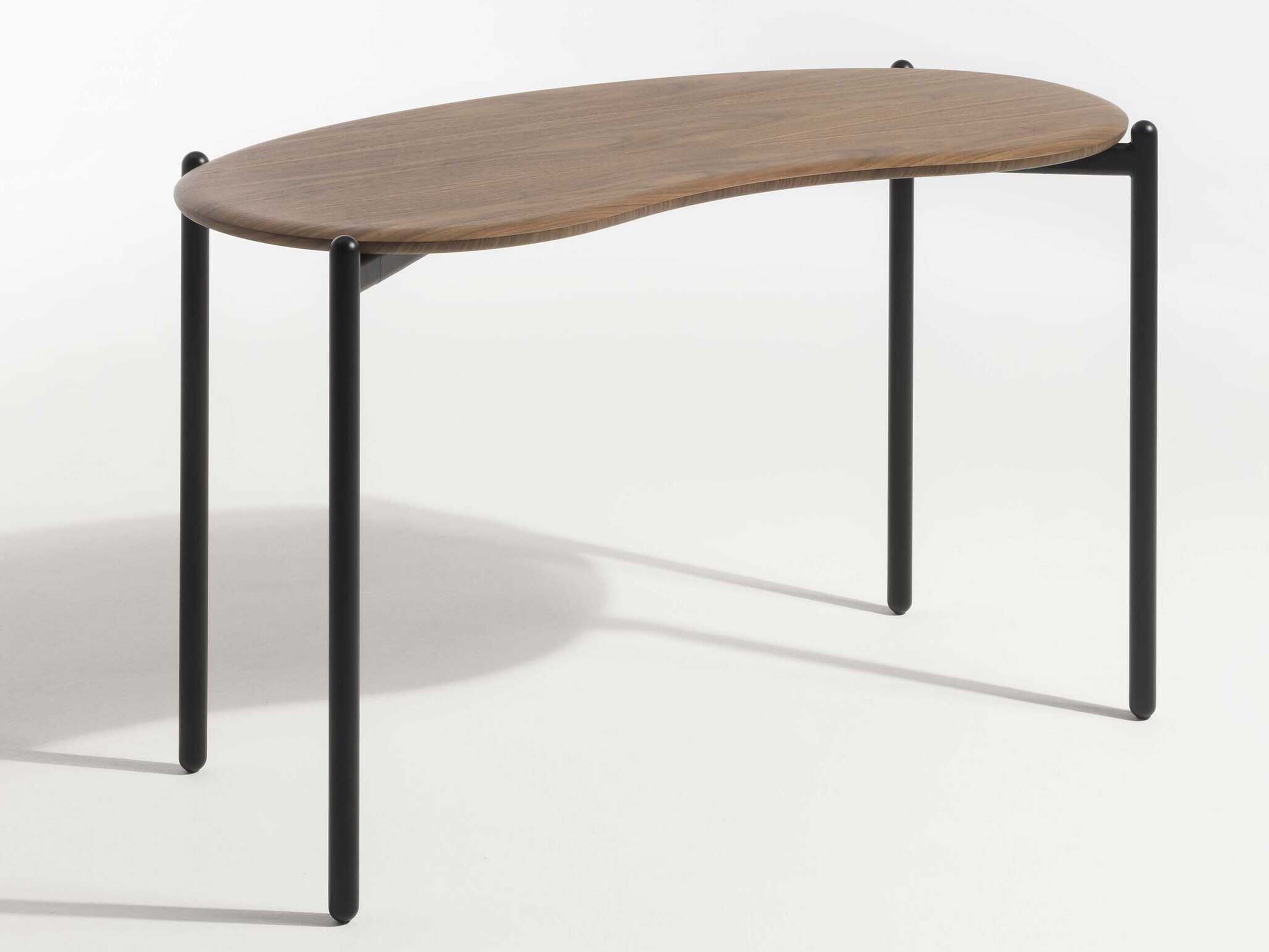 Kartell Lunat 46" Walnut Black Brown Computer Desk KAR4945NO