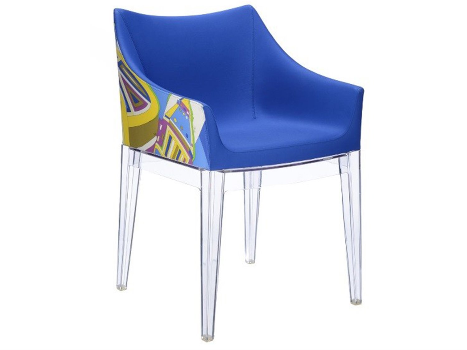 Kartell Madame Emilio Pucci New York Print / Transparent Arm Dining Chair KAR5838NY