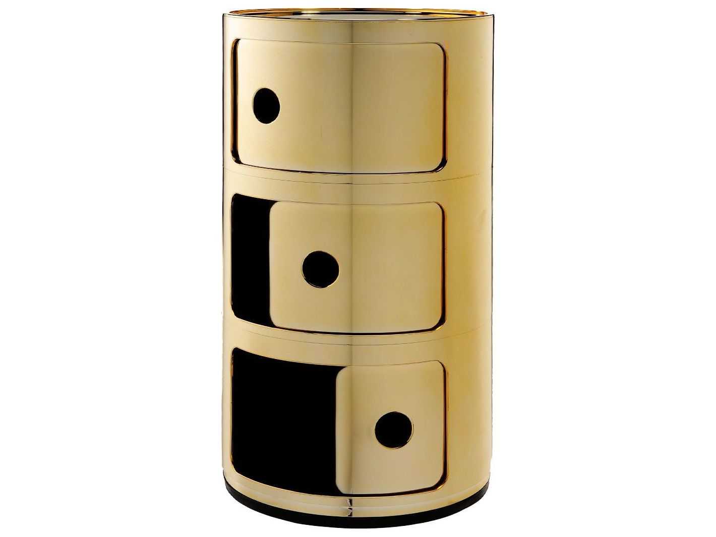 Kartell Componibili Gold ThreeDoor File KAR5967GG