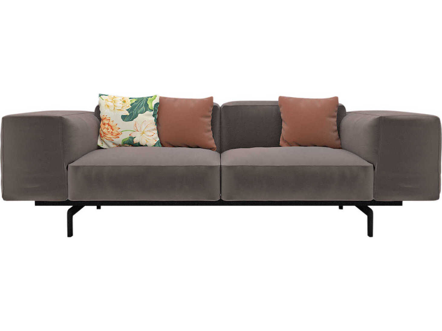 Kartell Largo 89" Dove Gray Velvet Sofa KAR715550