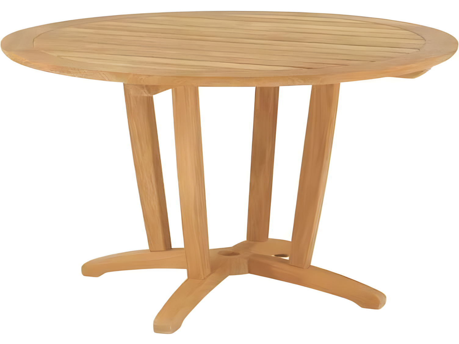Kingsley Bate Amalfi Teak 50 Wide Round Dining Table with Umbrella Hole