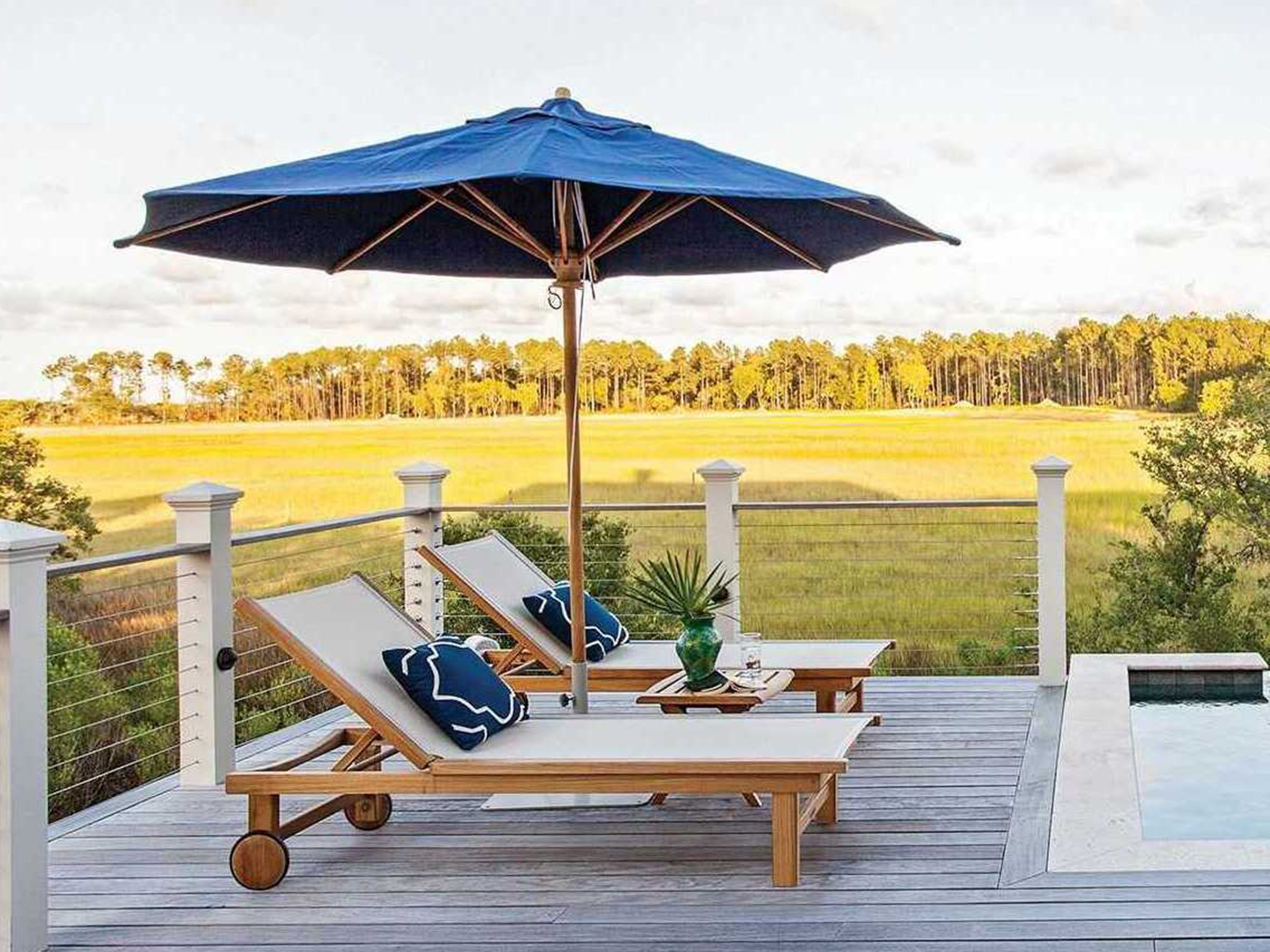 Kingsley Bate Market Wood 9' Foot Octagonal Umbrella KBMU01