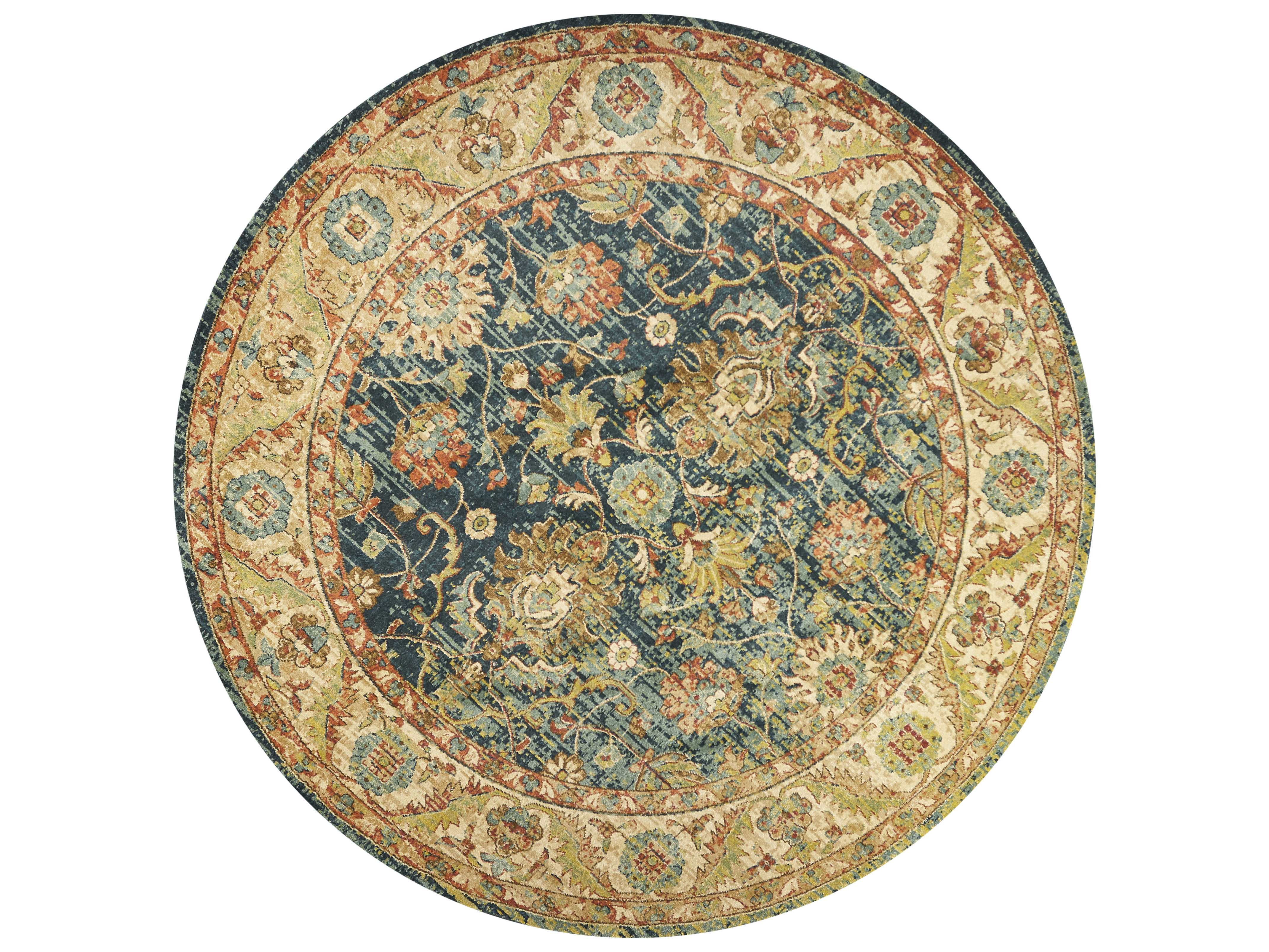 Kas Rugs Casablanca Teal & Sand Cyrus 9'10'' Round Area Rug KG4402ROU