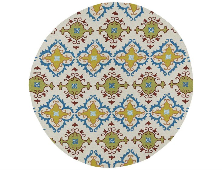 Kaleen Home & Porch Round Ivory Area Rug KL203001ROU
