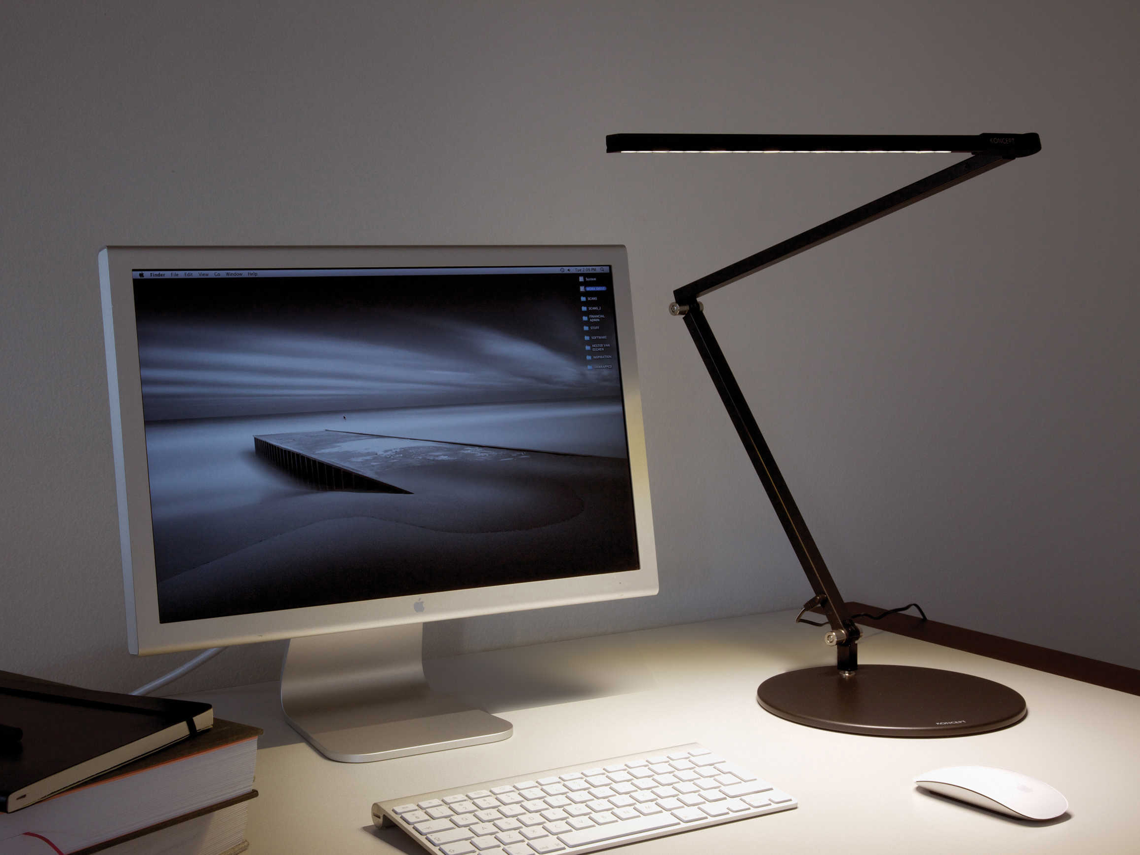 Koncept Zbar Metallic Black 34'' High LED Desk Lamp KONAR3000MBKDSK