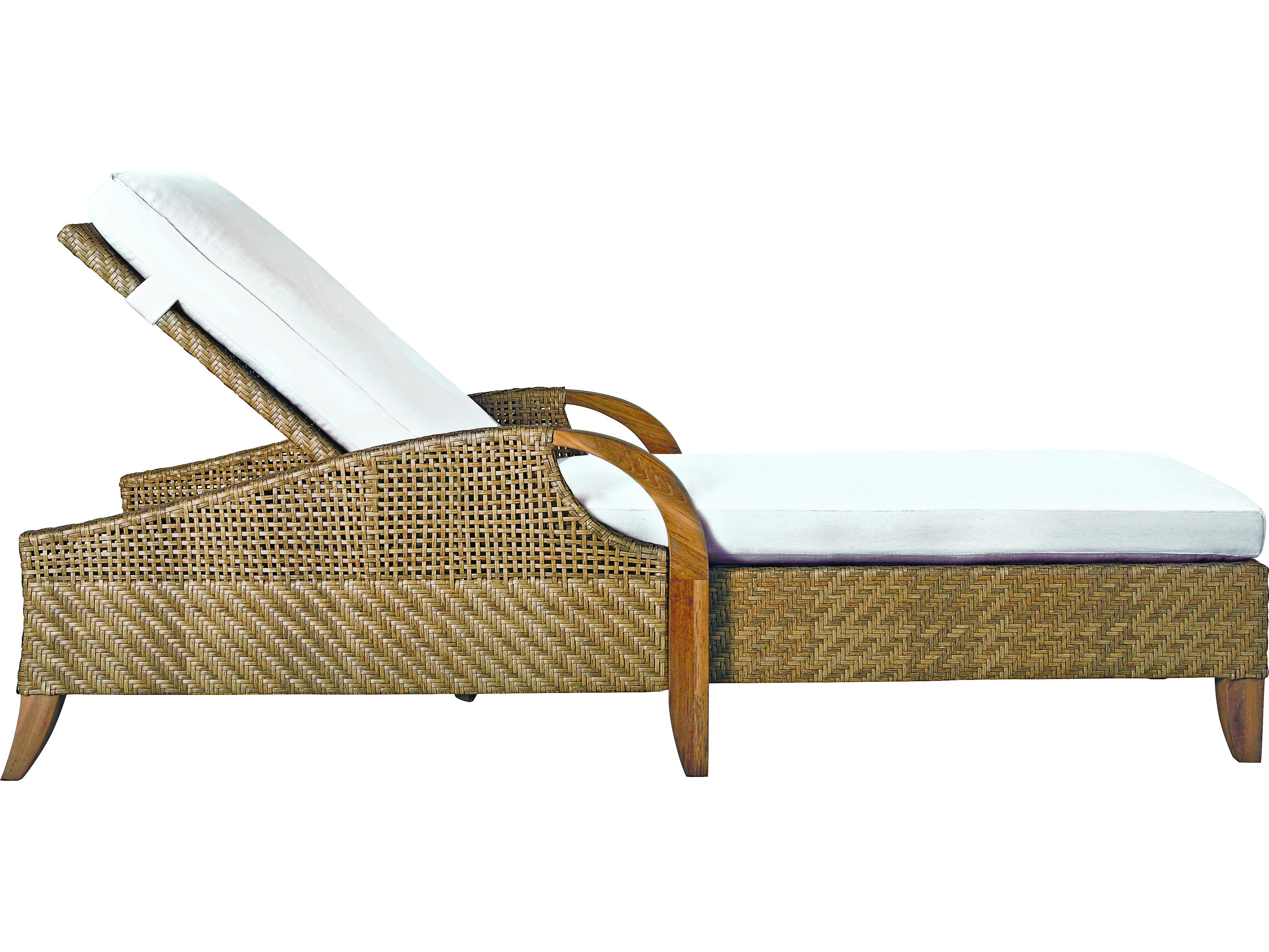 Lane Venture Edgewood Pebblestone Wicker/Teak Adjustable Chaise LAV37140