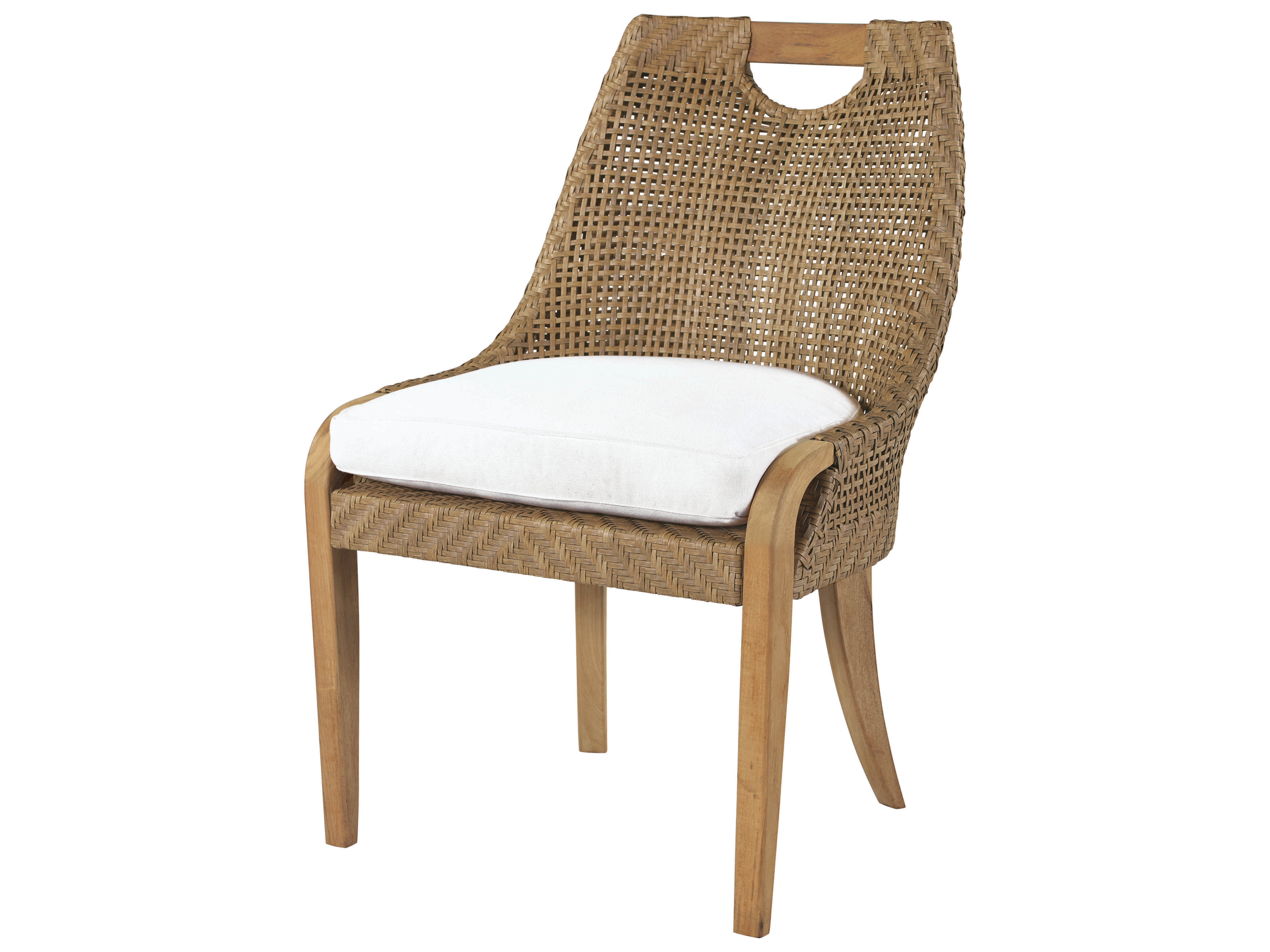 Lane Venture Edgewood Pebblestone Wicker/Teak Dining Side Chair LAV37178