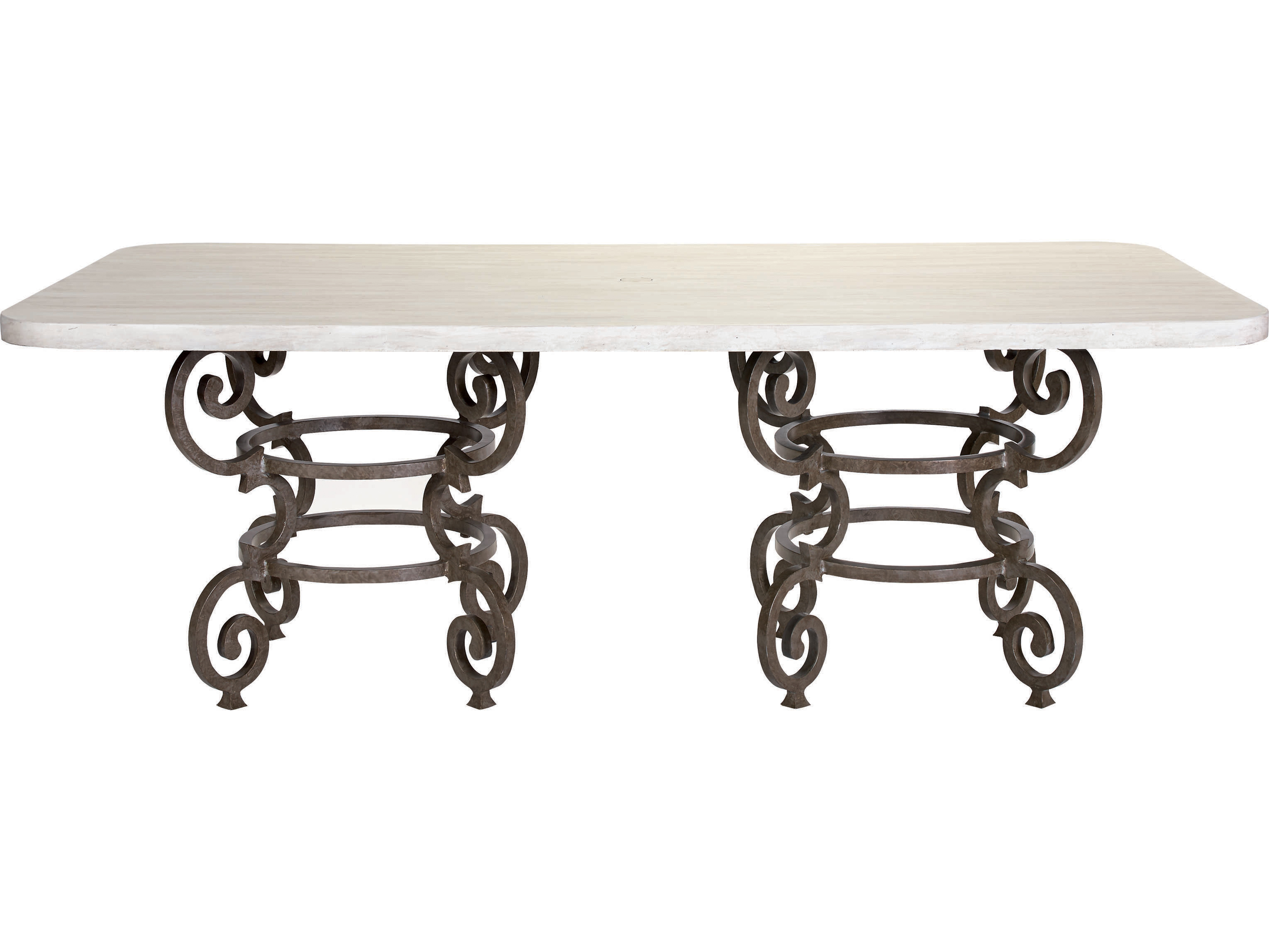 Lane Venture Hemingway Aged Gunmetal Aluminum Florentine 84''W x 44''D Rectangular Dining Table