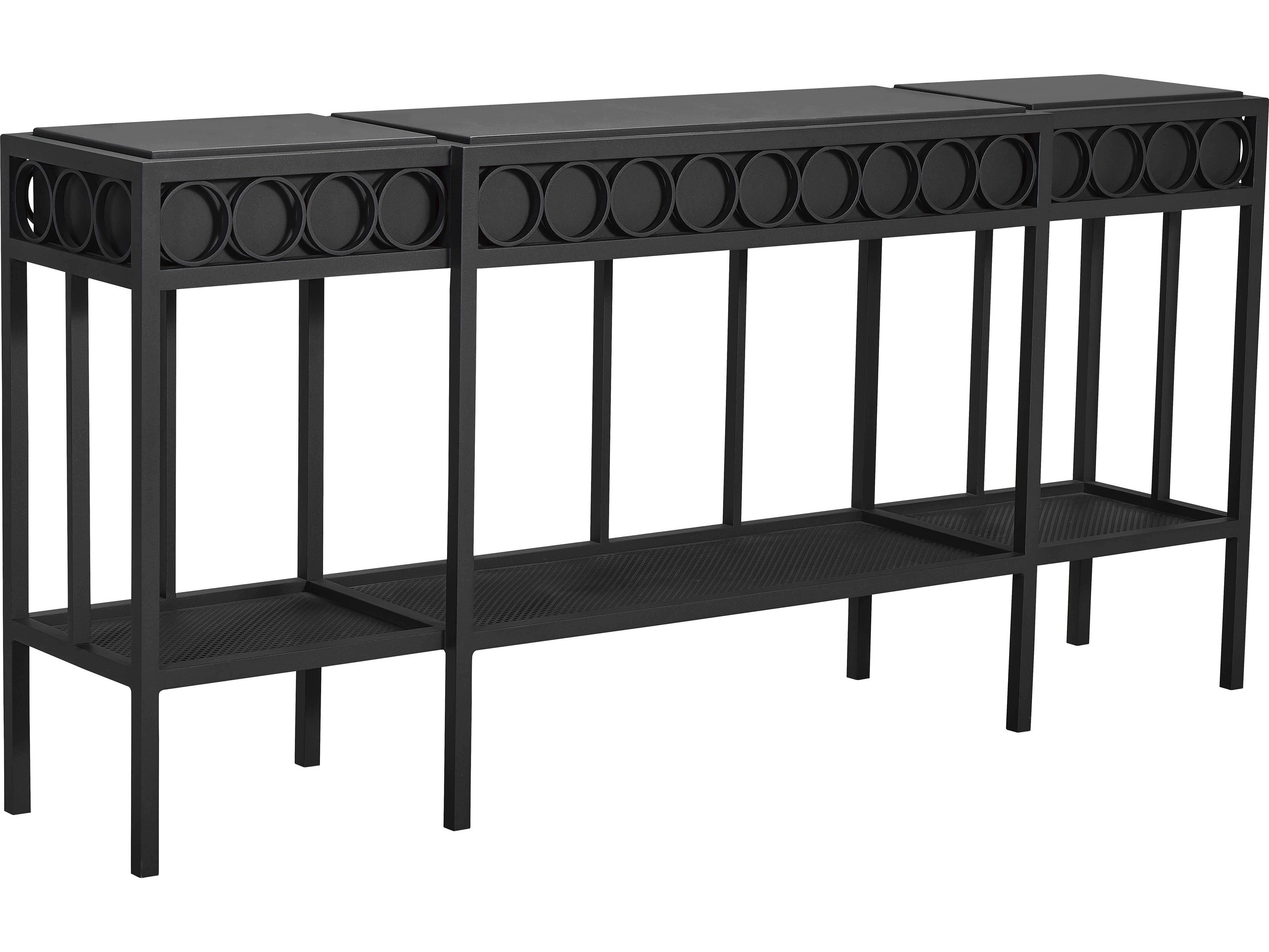 Lane Venture Winterthur Obsidian Black Aluminum Rectangular Outdoor