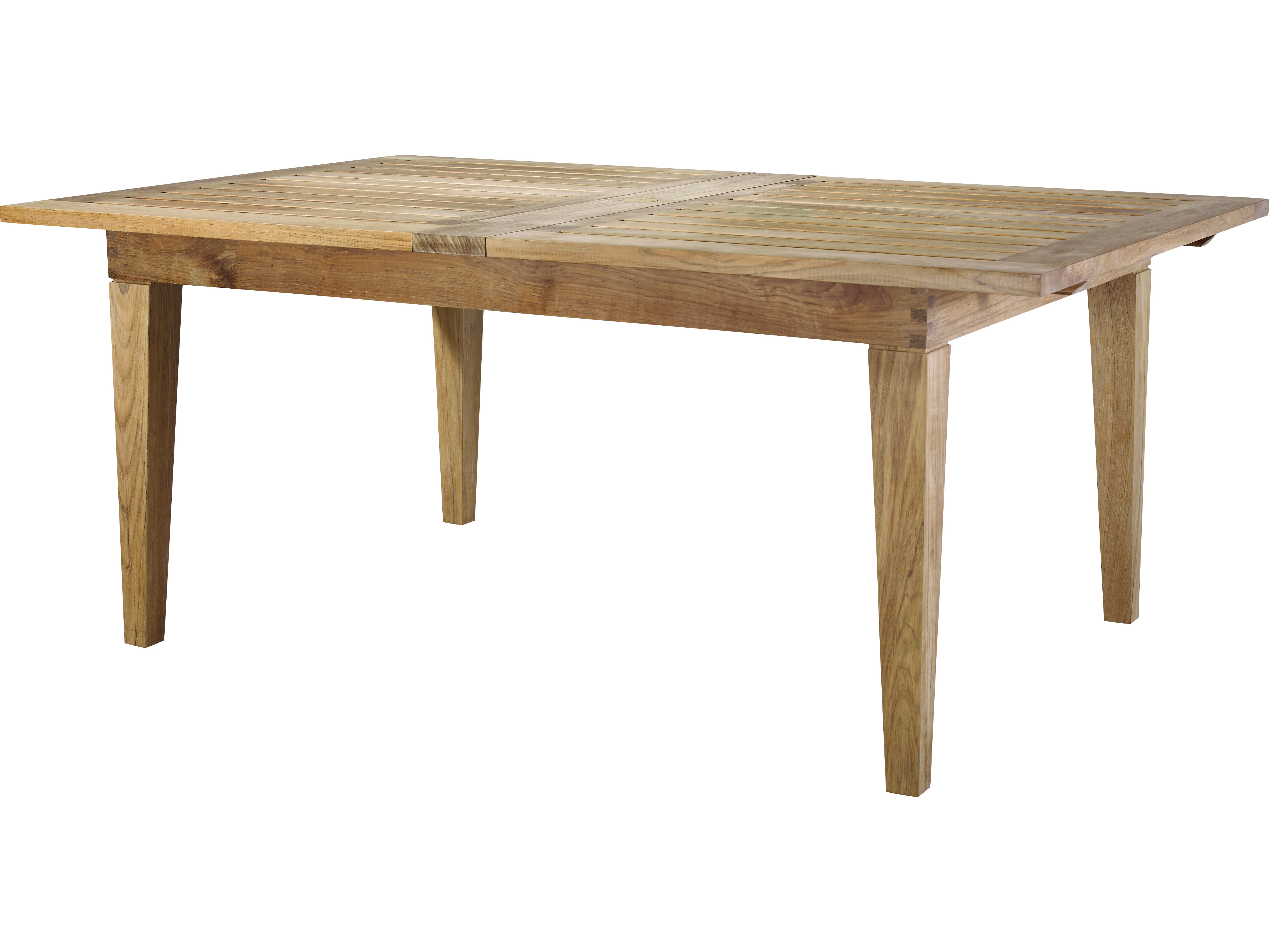 Lane Venture Saranac Natural Teak 82''W x 45''D Rectangular Dining Table with Umbrella Hole