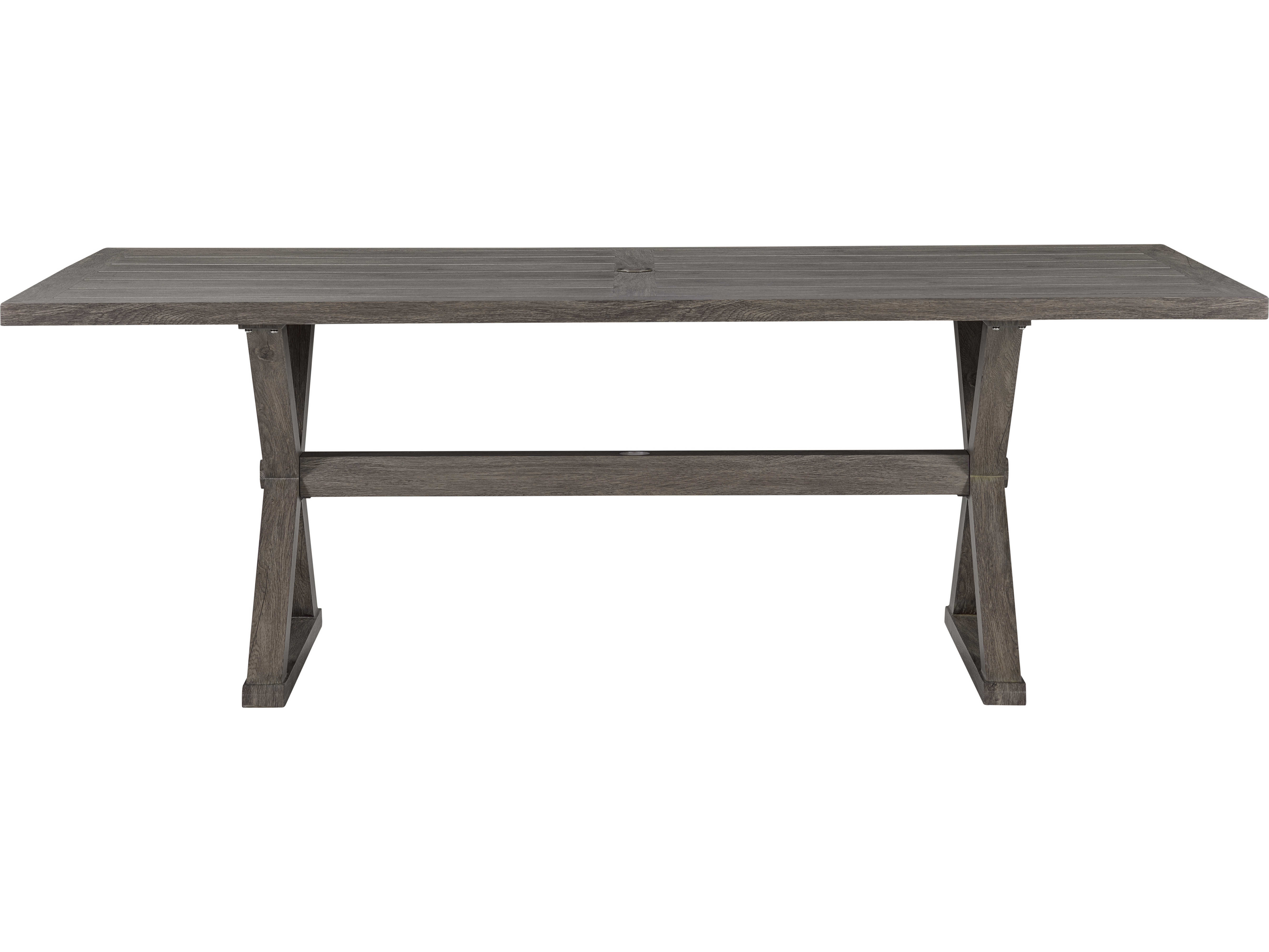 Lane Venture Mystic Harbor French Grey Wood Grain Aluminum 84''W x 44''D Rectangular Dining