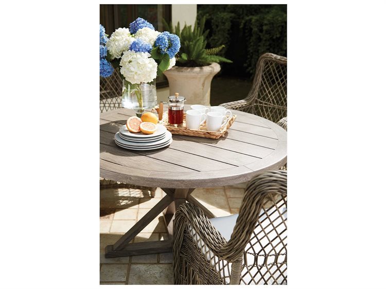 Lane Venture Mystic Harbor French Grey Wicker Dining Set LAVMYSTICHRBRDINSET1