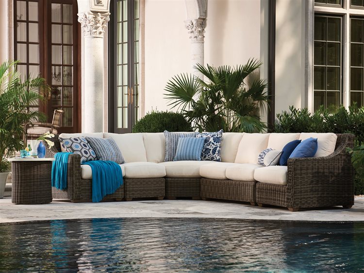 Lane Venture Oasis Wicker Sectional Patio Lounge Set LAVOSISSECLNGSET1