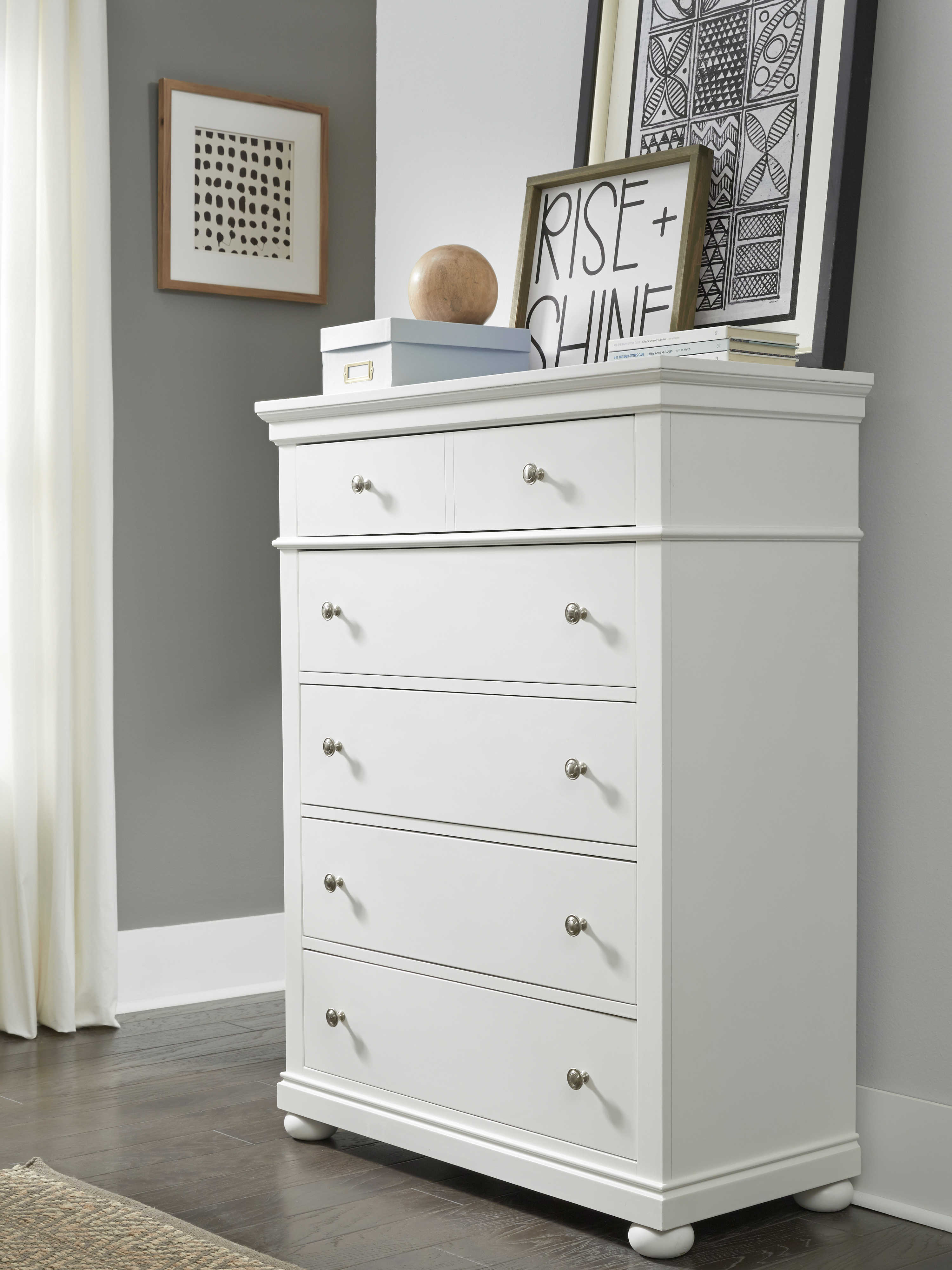 Legacy Classic Furniture Canterbury Natural White FiveDrawer Chest of