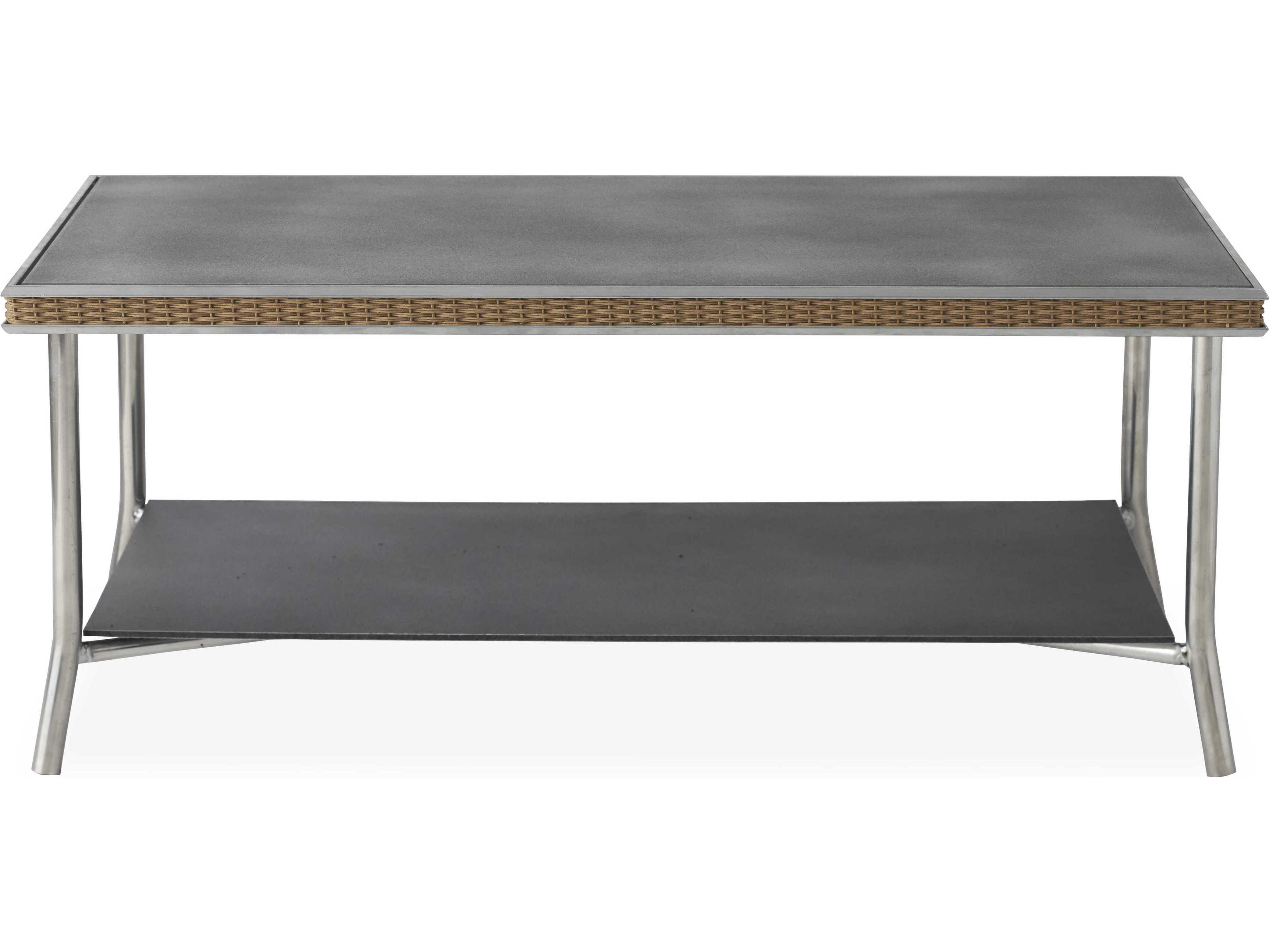 Lloyd Flanders Visions Wicker 42''W x 24''D Rectangular Charcoal Glass