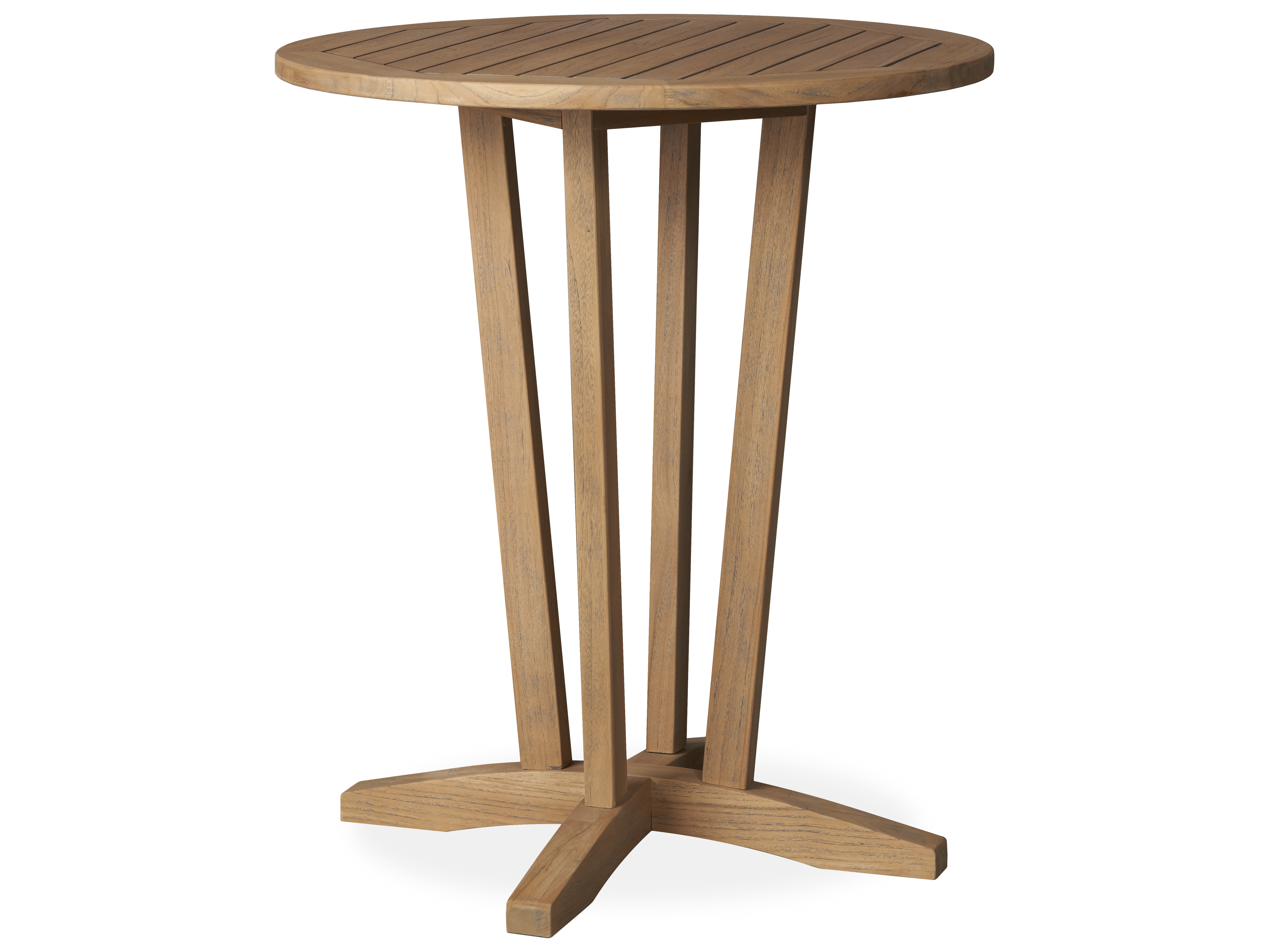 Lloyd Flanders Teak Antique Gray 30'' Round Bar Table 286340