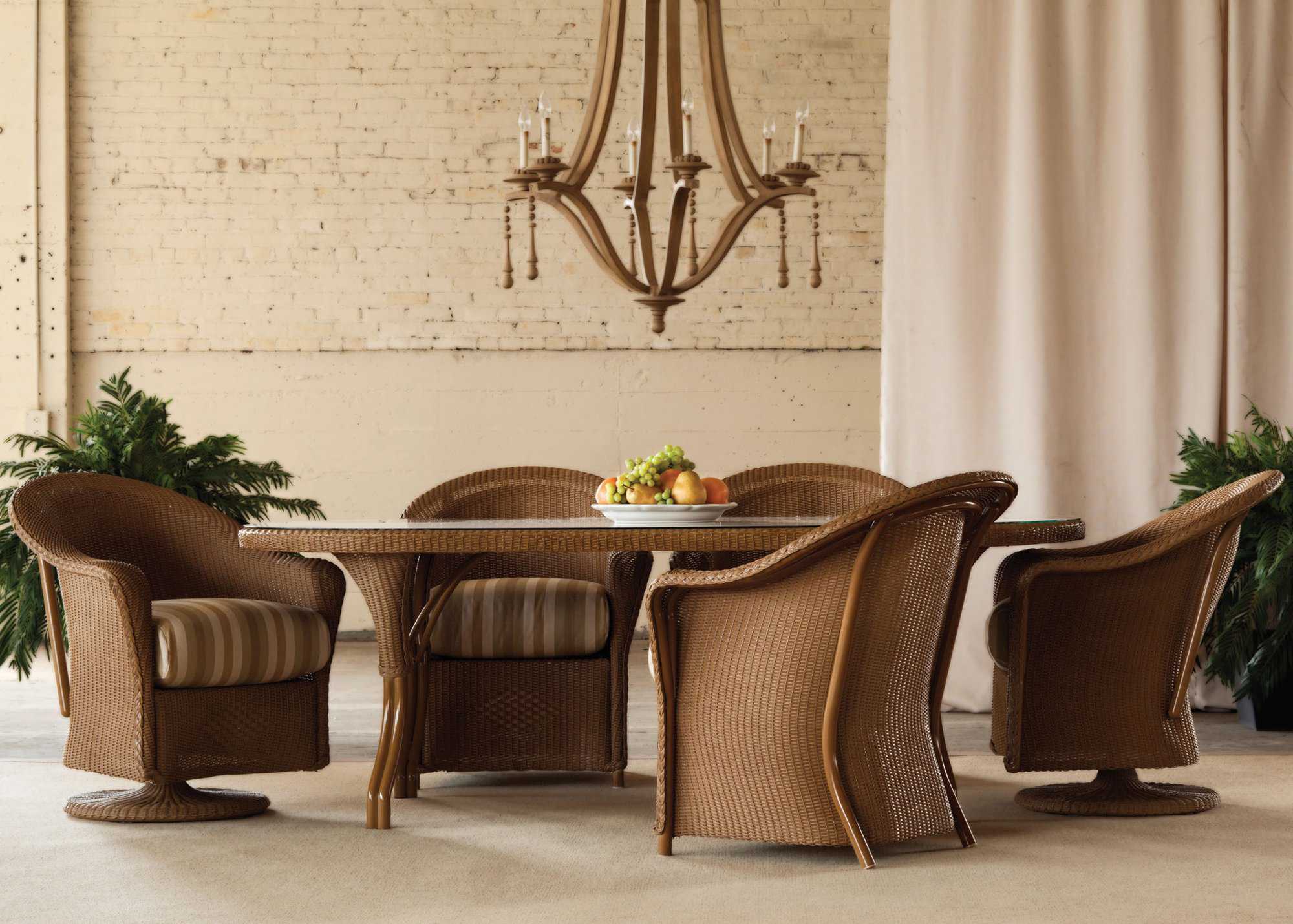 Lloyd Flanders Reflections Wicker Swivel Dining Arm Chair LF9071