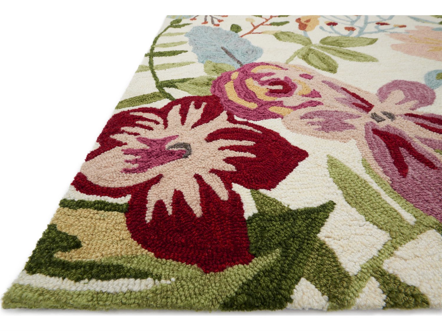 Loloi Rugs Francesca Ivory / Berry Rectangular Area Rug LLFRACFC61IVBYREC