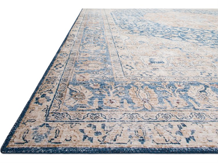 Loloi II Rugs Layla Blue / Tangerine Rectangular Area Rug