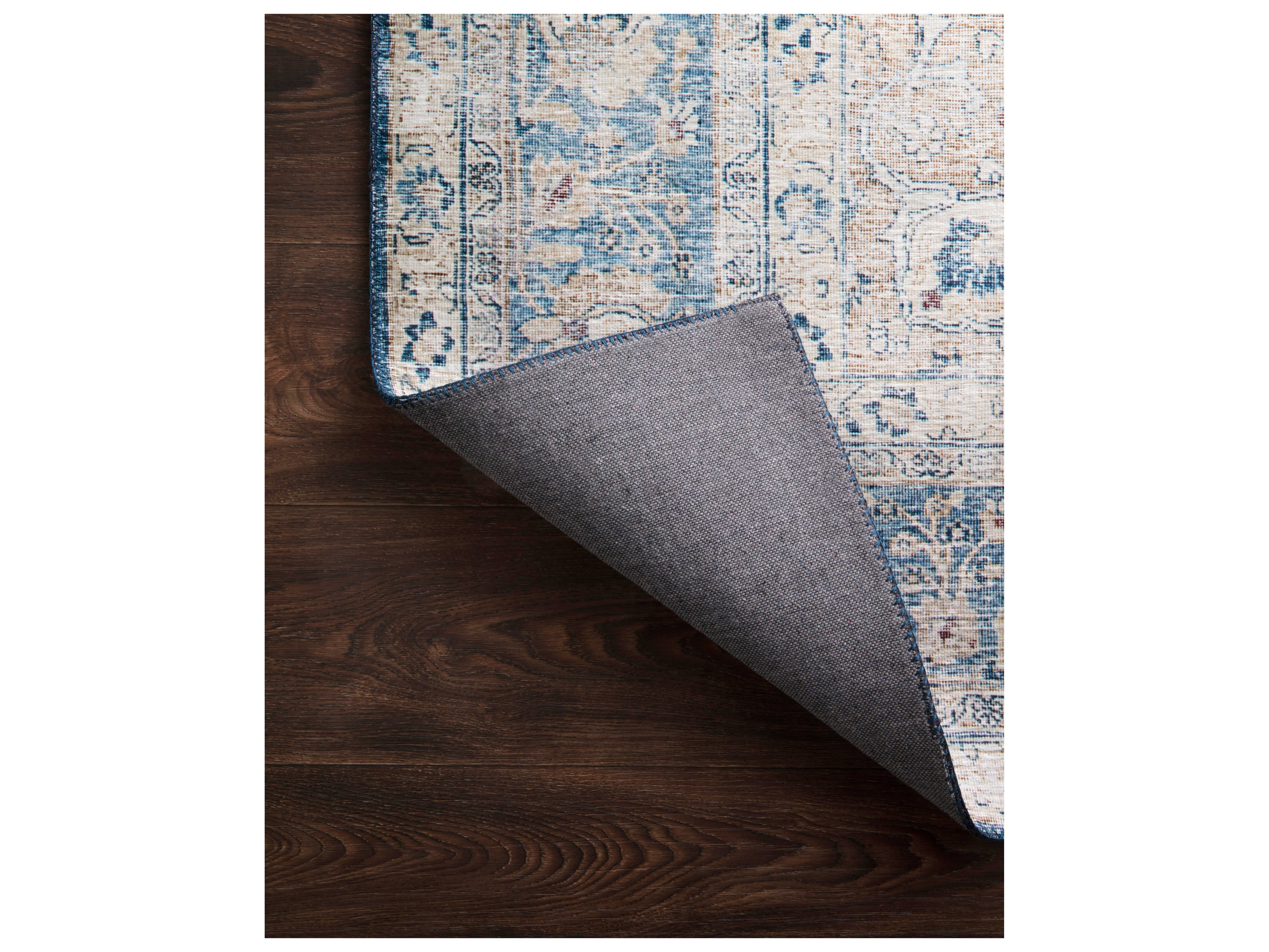 Loloi II Rugs Layla Blue / Tangerine Rectangular Area Rug