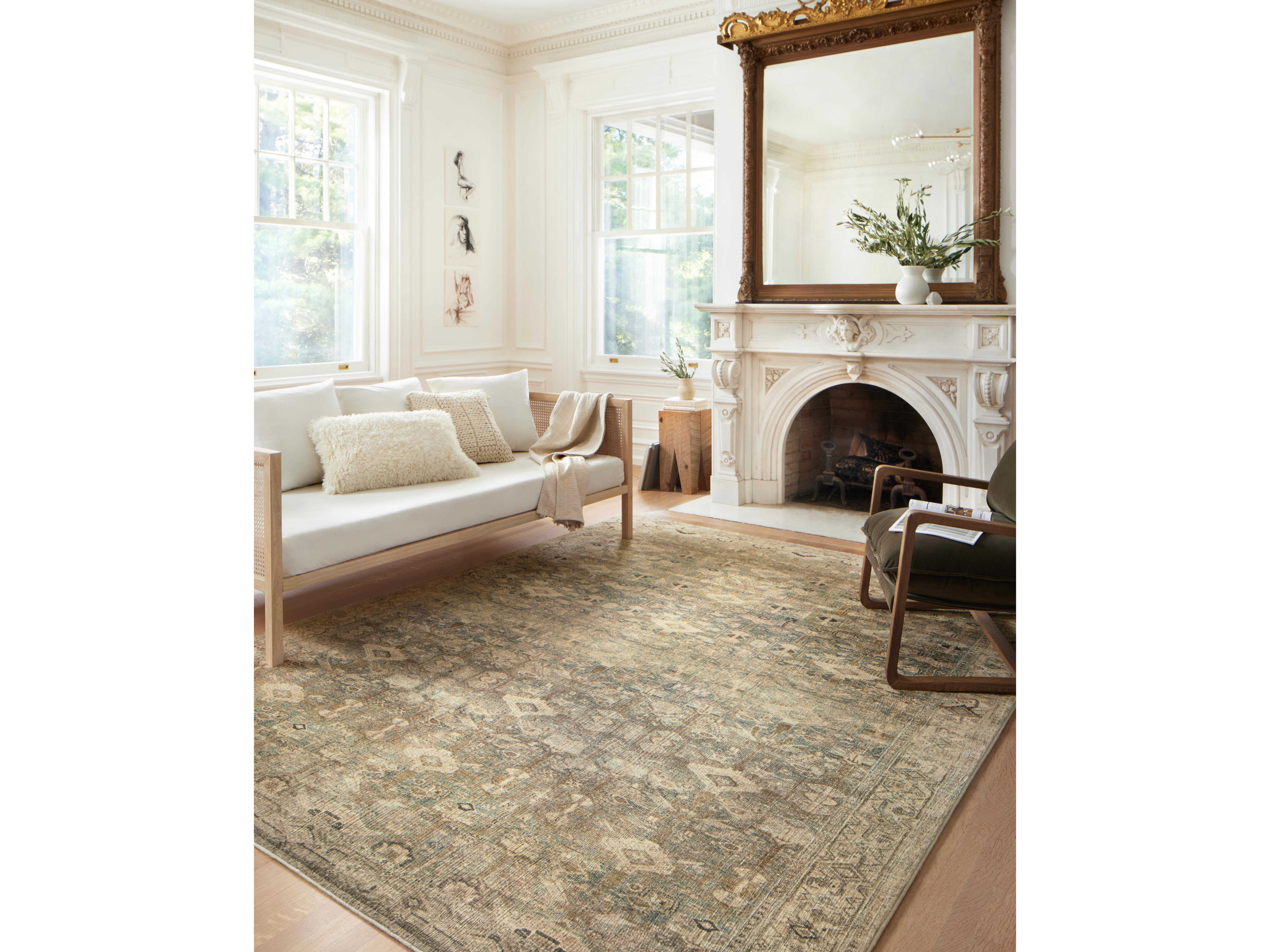 Loloi II Rugs Margot Cloudpile Bordered Area Rug LLLMARGMAT04ANSG
