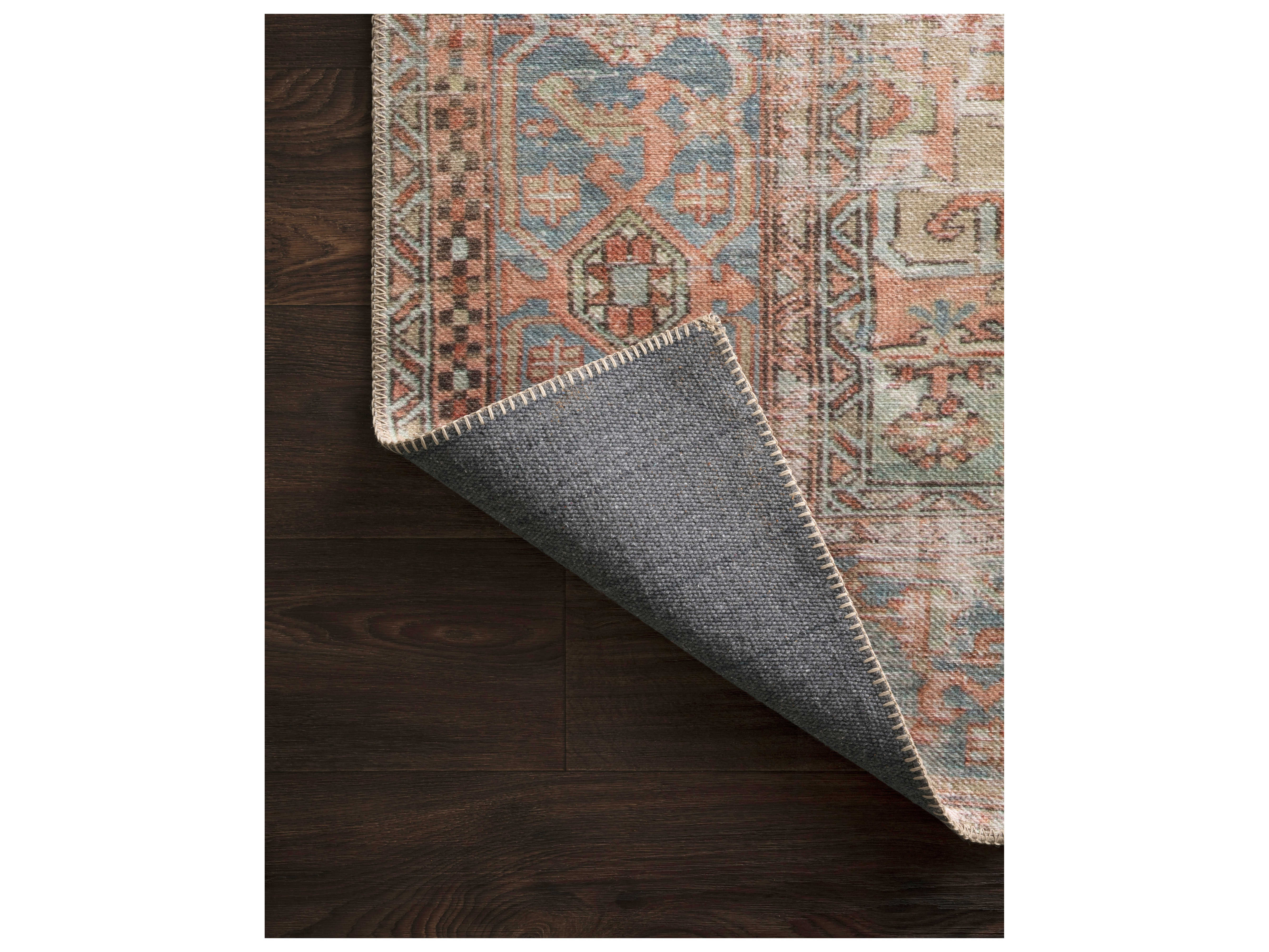 Loloi Rugs Loren Terracotta / Sky Rectangular Area Rug LLLORELQ15TCSCREC