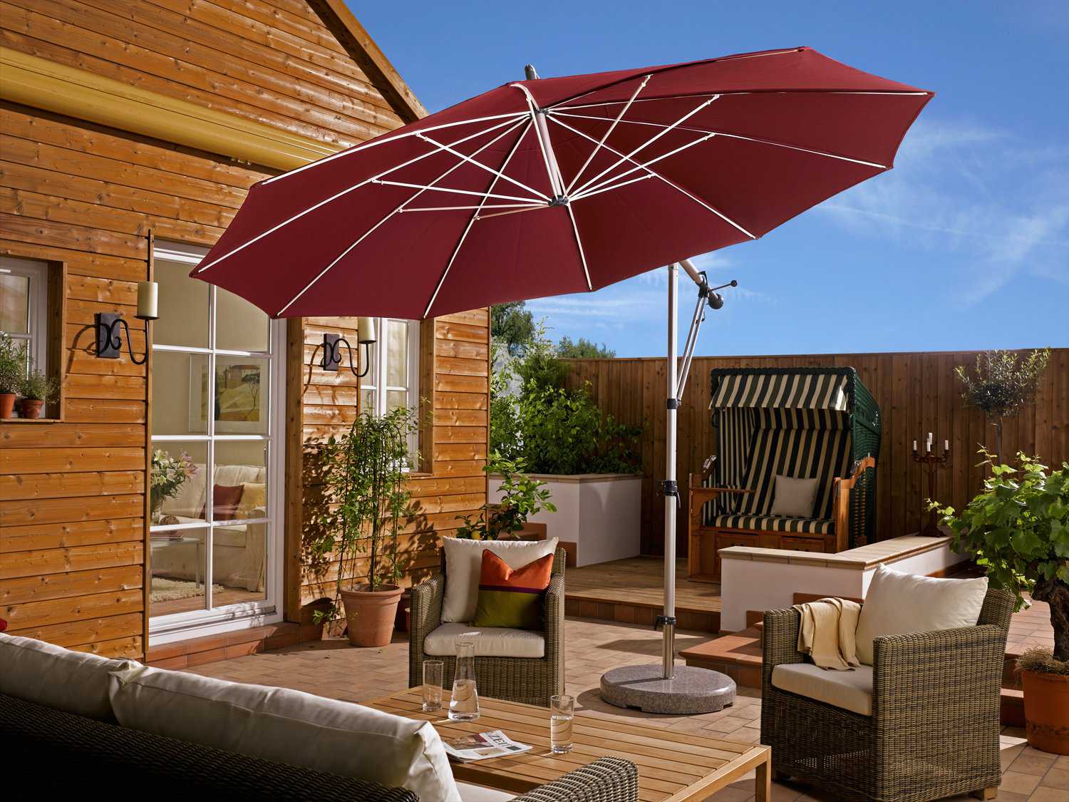 Luxury Umbrellas May Mezzo Collection Customizable Cantilever Umbrella