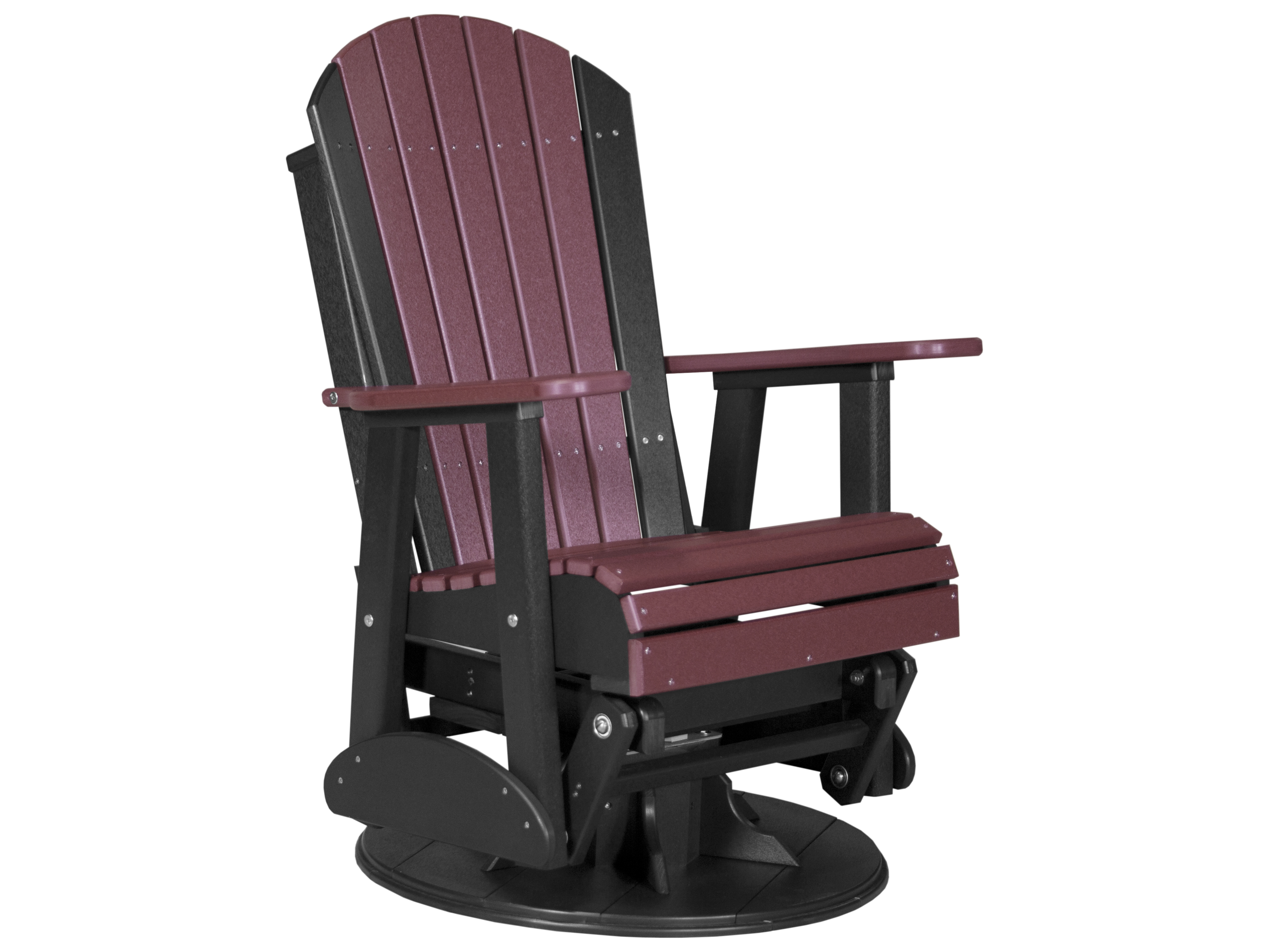 LuxCraft Recycled Plastic 2' Adirondack Swivel Glider Chair LUX2SAPG