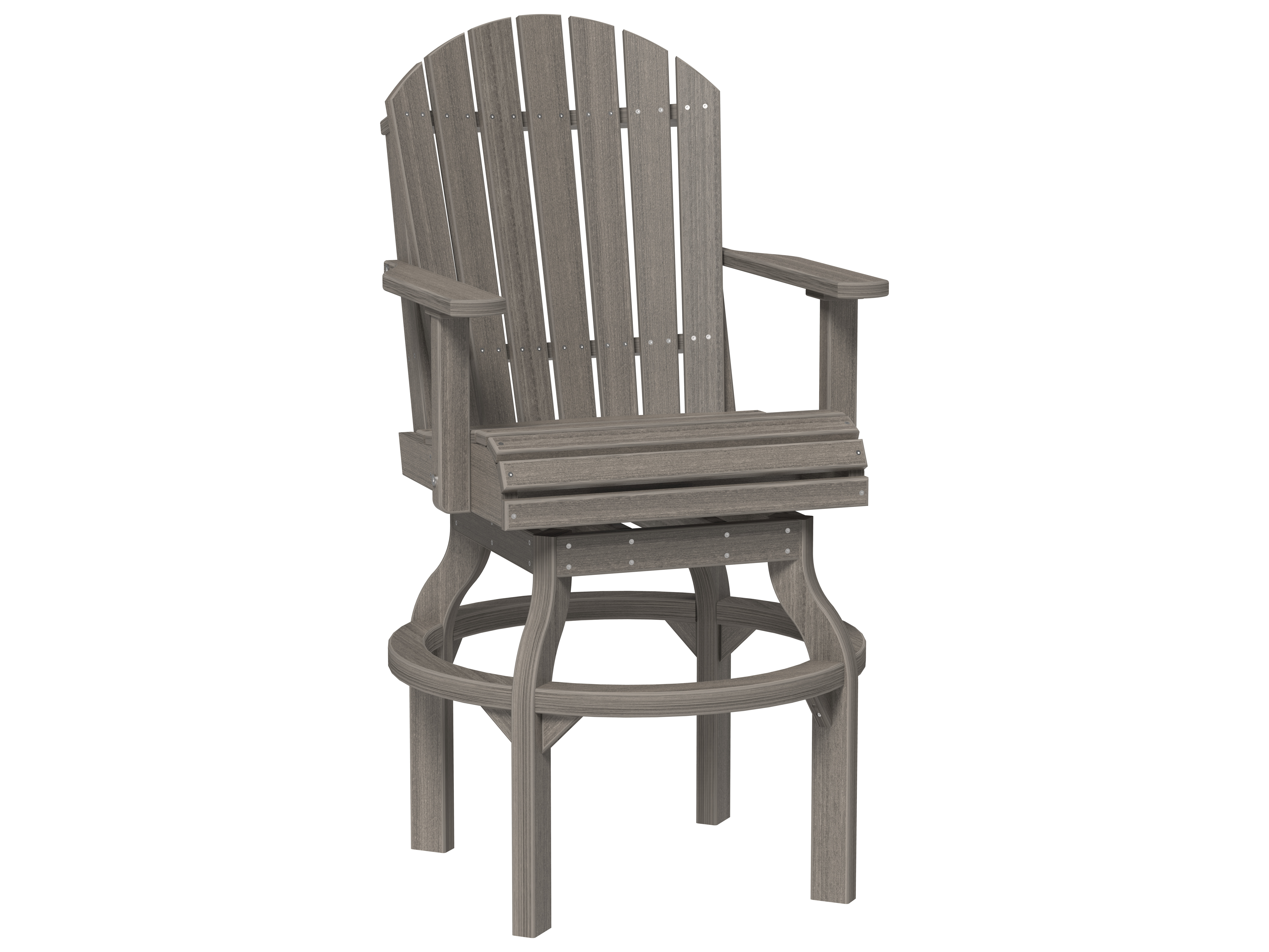 LuxCraft Recycled Plastic Adirondack Swivel Bar Height Chair LUXPASCBAR