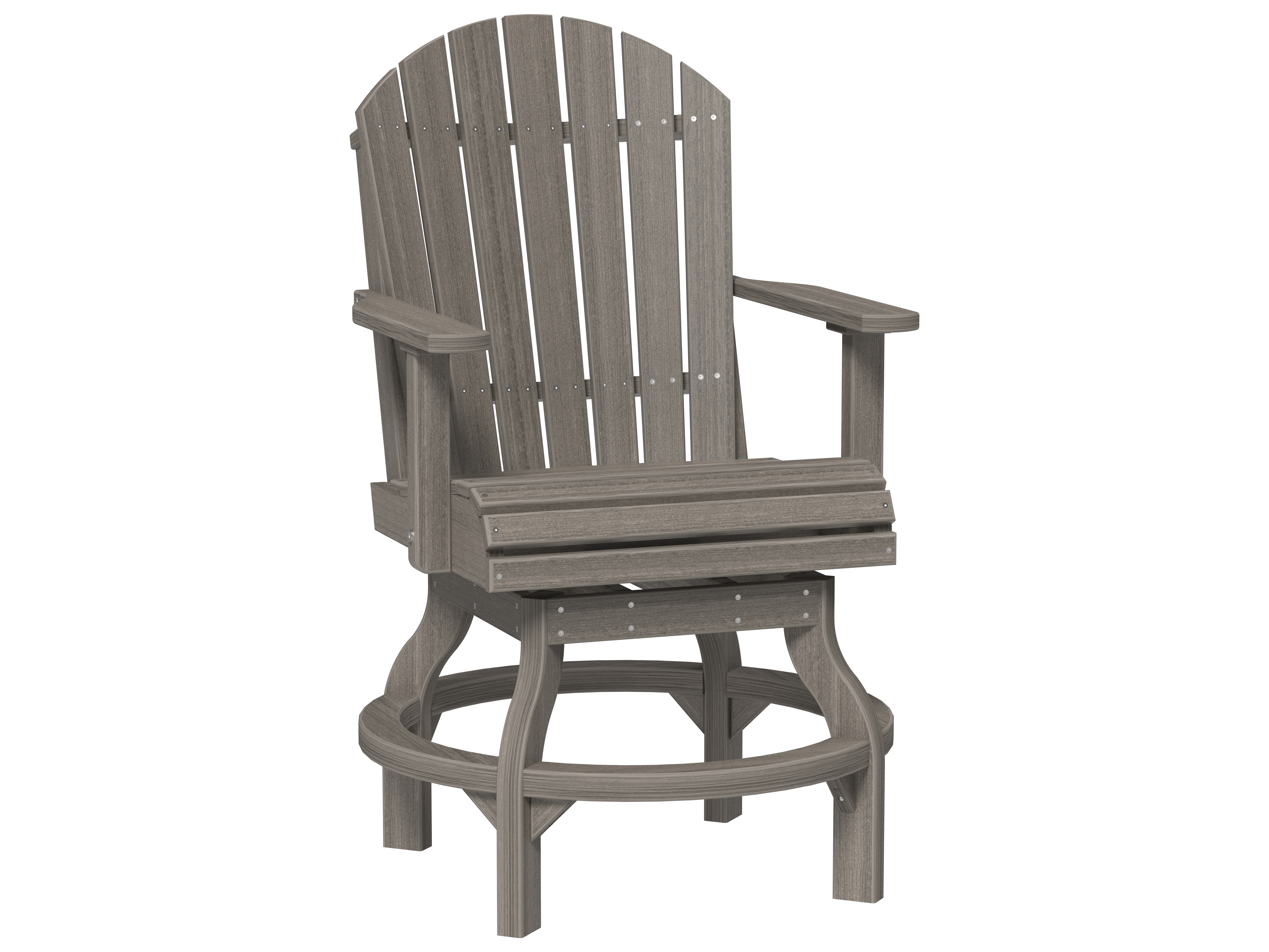 LuxCraft Recycled Plastic Adirondack Swivel Counter Height Chair