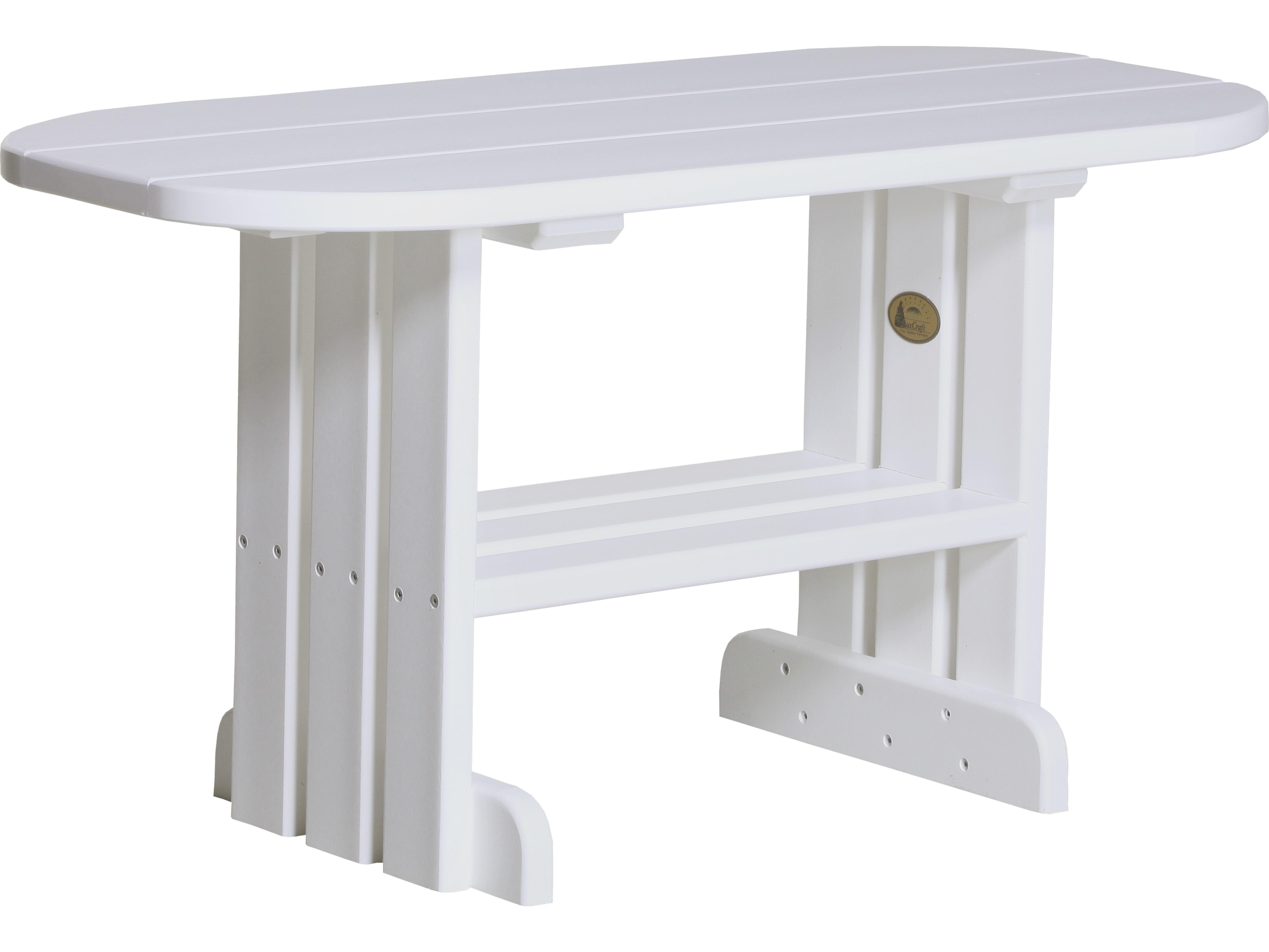 LuxCraft Recycled Plastic Oval Outdoor Patio Coffee Table LUXPCT