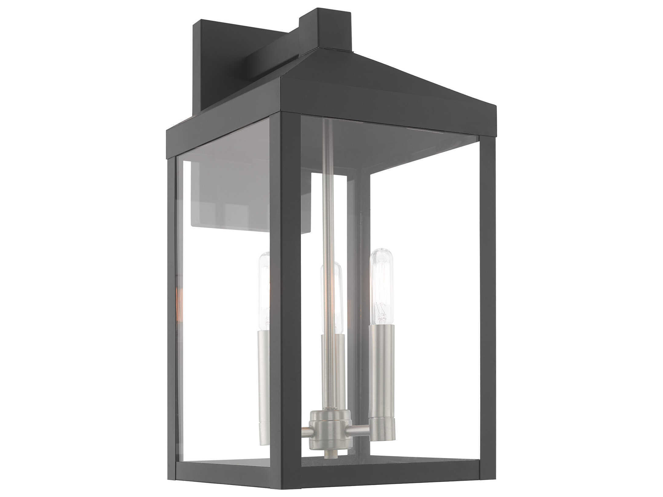 Livex Lighting Nyack Scandinavian Gray 3light 8'' Wide Outdoor Wall