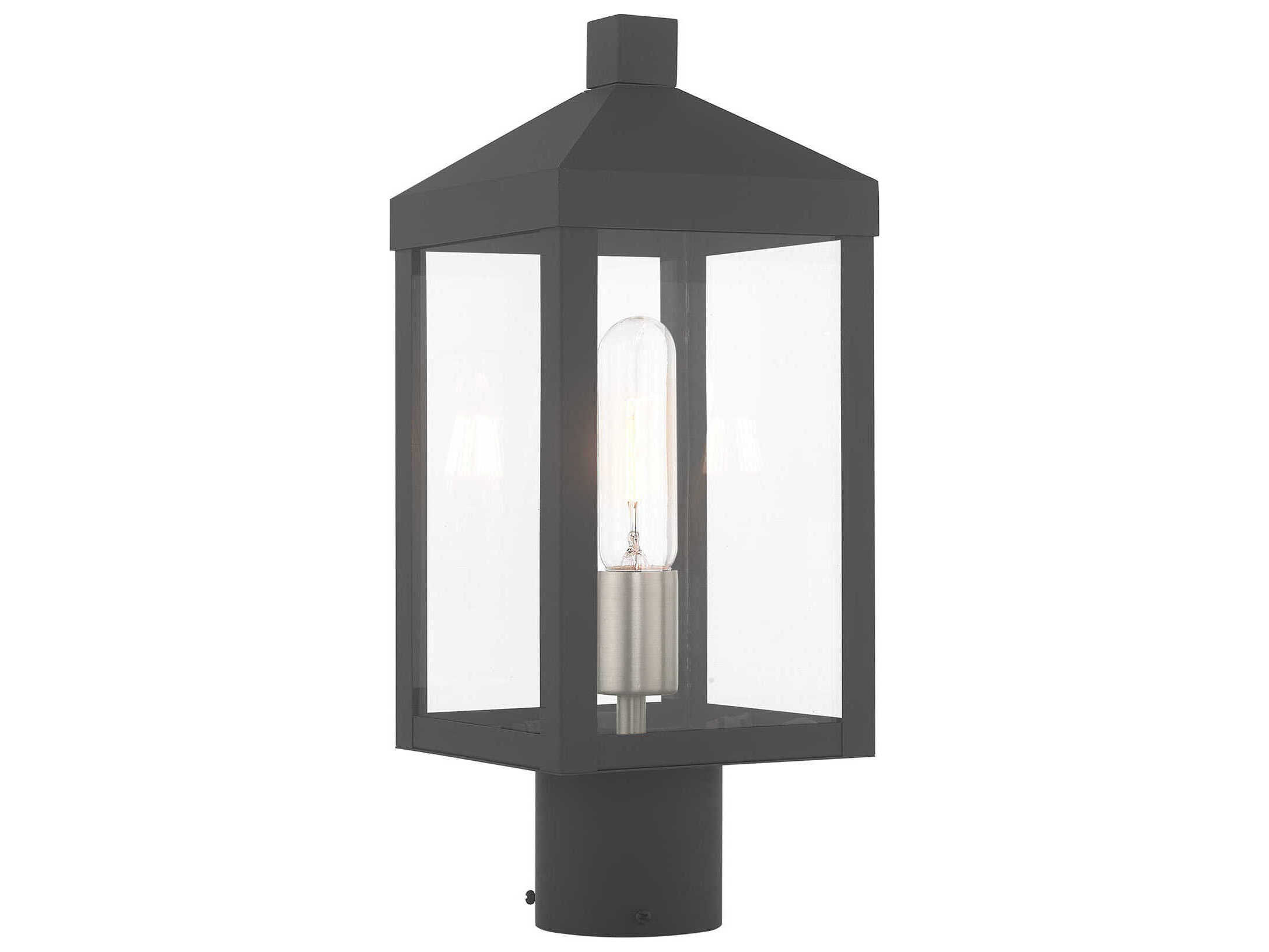 Livex Lighting Nyack Scandinavian Gray 1light 6'' Wide Outdoor Post