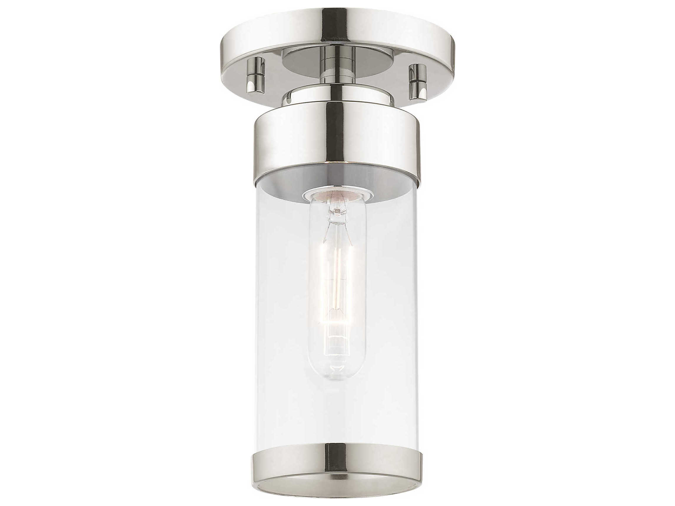 Livex Lighting Hillcrest Polished Chrome 1light 5'' Wide SemiFlush
