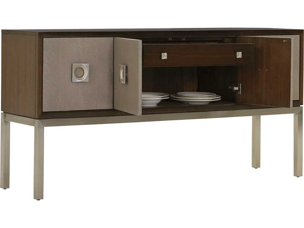 Lexington Macarthur Park Walnut With Taupe Faux Leather Buffet