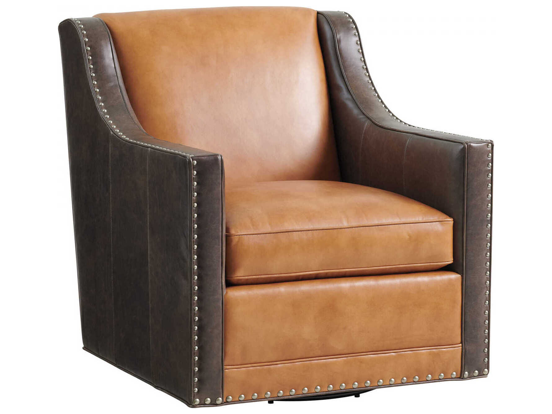Lexington Silverado Swivel Leather Accent Chair LXLL771311SW