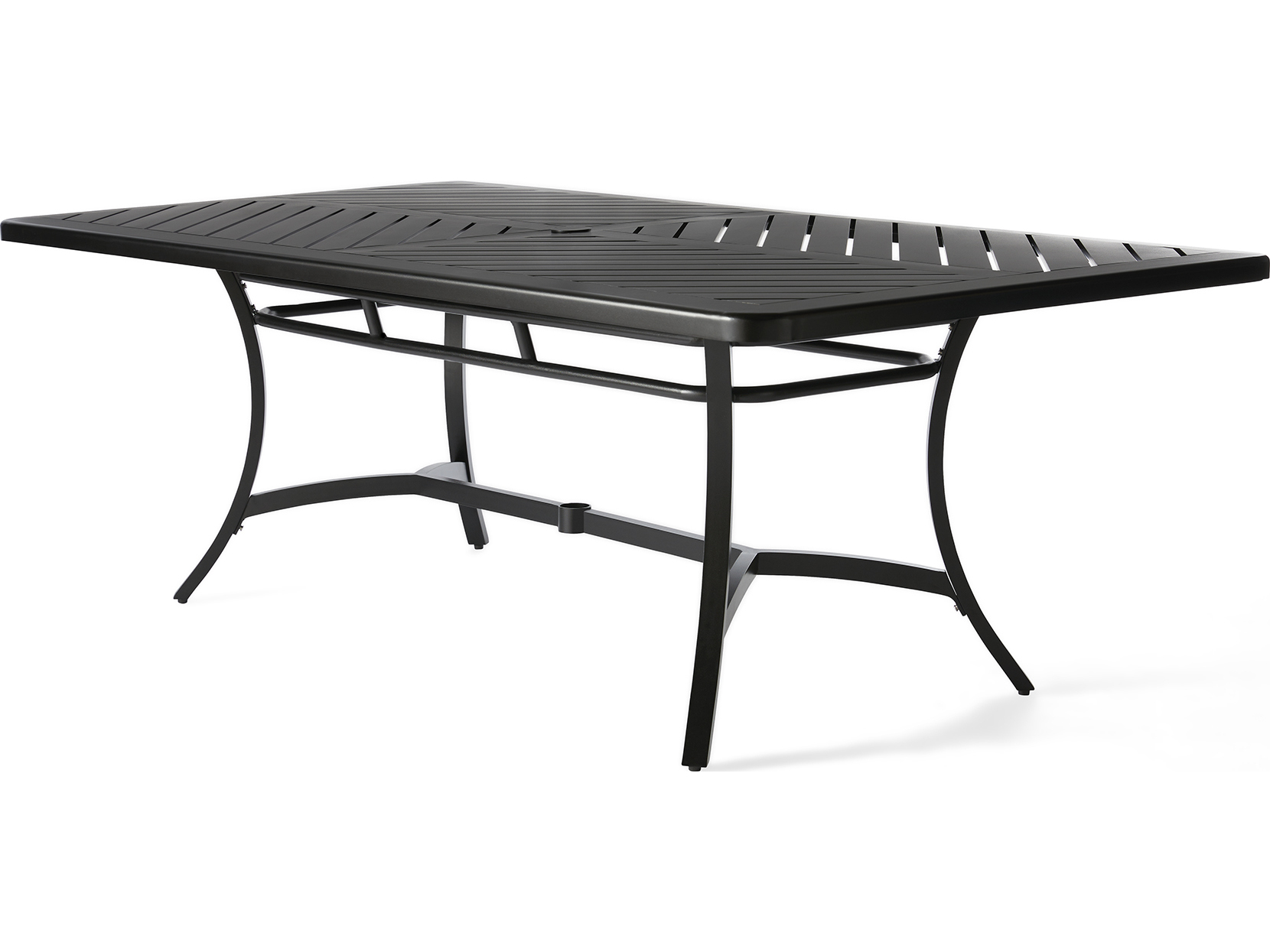 Mallin Fulton Rectangular Outdoor Dining Table with Umbrella Hole