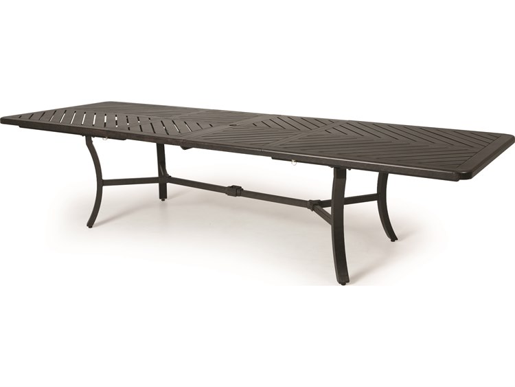 Mallin Fulton Rectangular Extendable Patio Dining Table with Umbrella