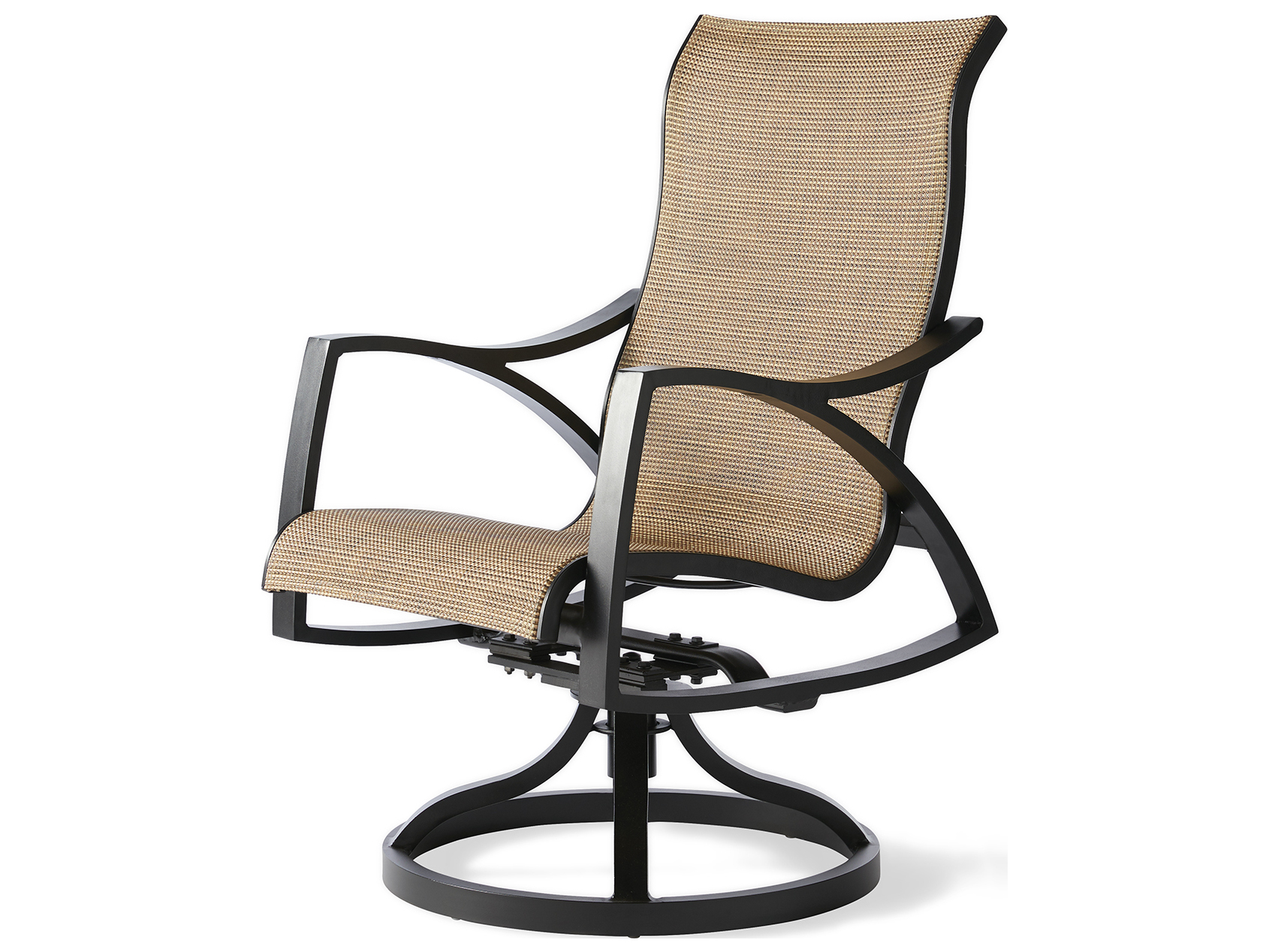 Mallin Heritage Sling Aluminum Swivel Rocker Dining Arm Chair MALHE163